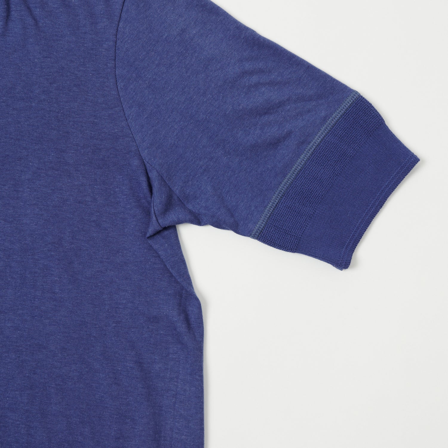 Merz b. Schwanen 103 Lightweight Short Sleeve Henley - Pacific - Image 3