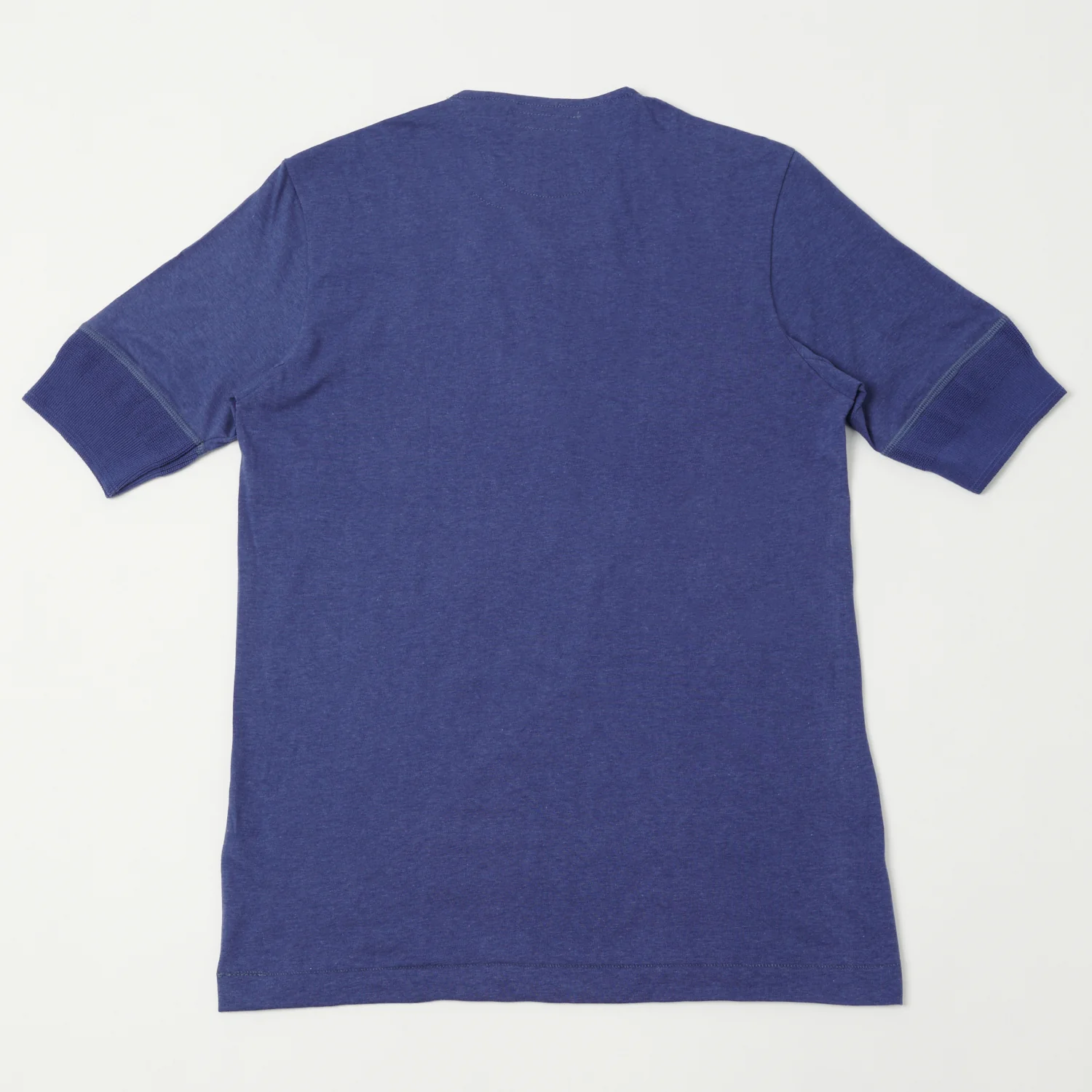 Merz b. Schwanen 103 Lightweight Short Sleeve Henley - Pacific - Image 4
