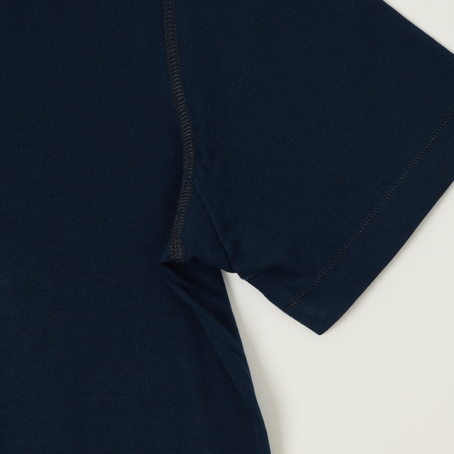 Merz b. Schwanen 204SL Short Sleeve Henley - Ink Blue - Image 3