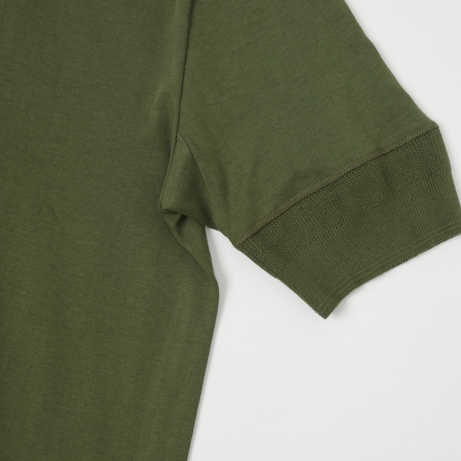 Merz b. Schwanen 207 Short Sleeve Henley - Army Green - Image 3