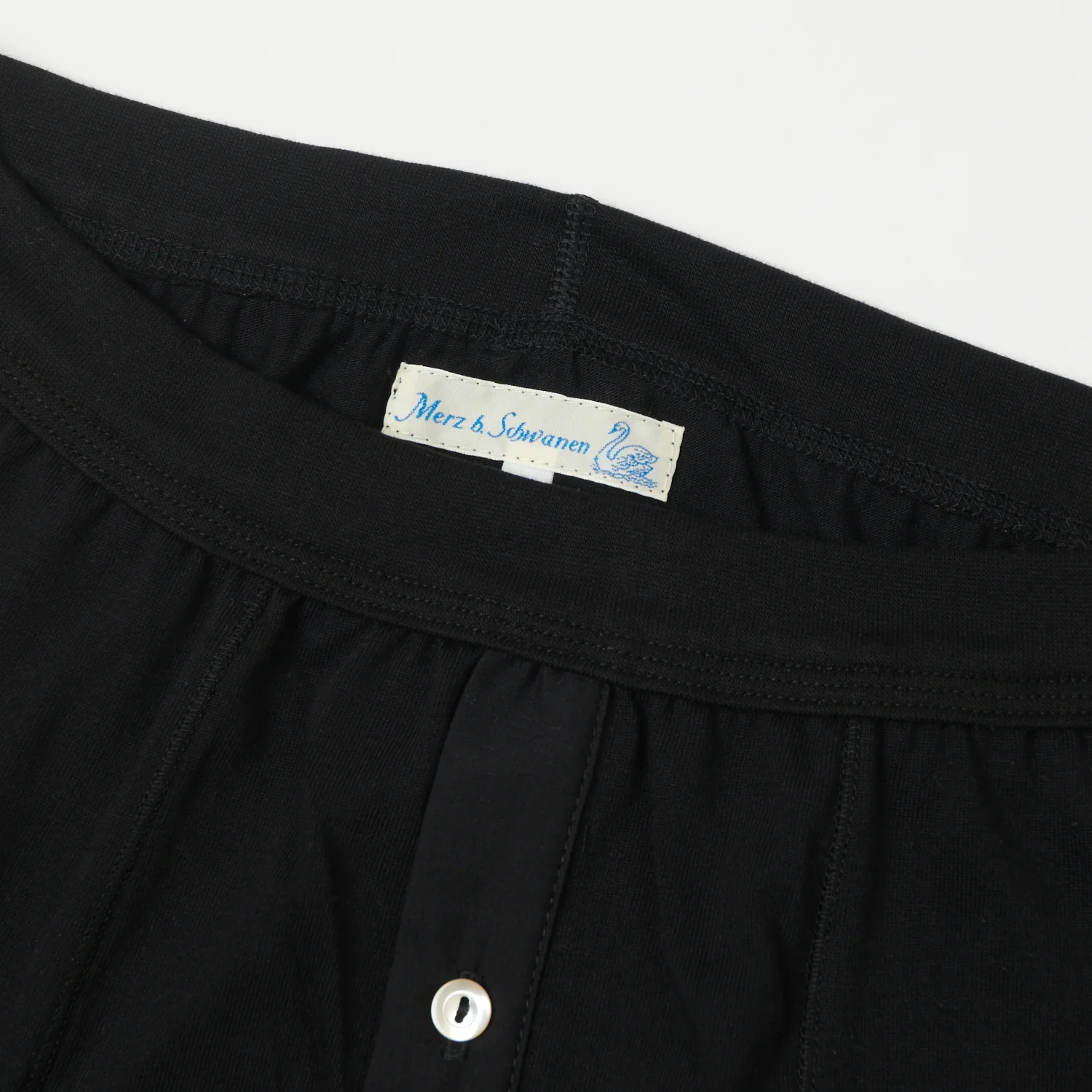 Merz b. Schwanen 255 Button Fly Boxer Brief - Deep Black - Image 2