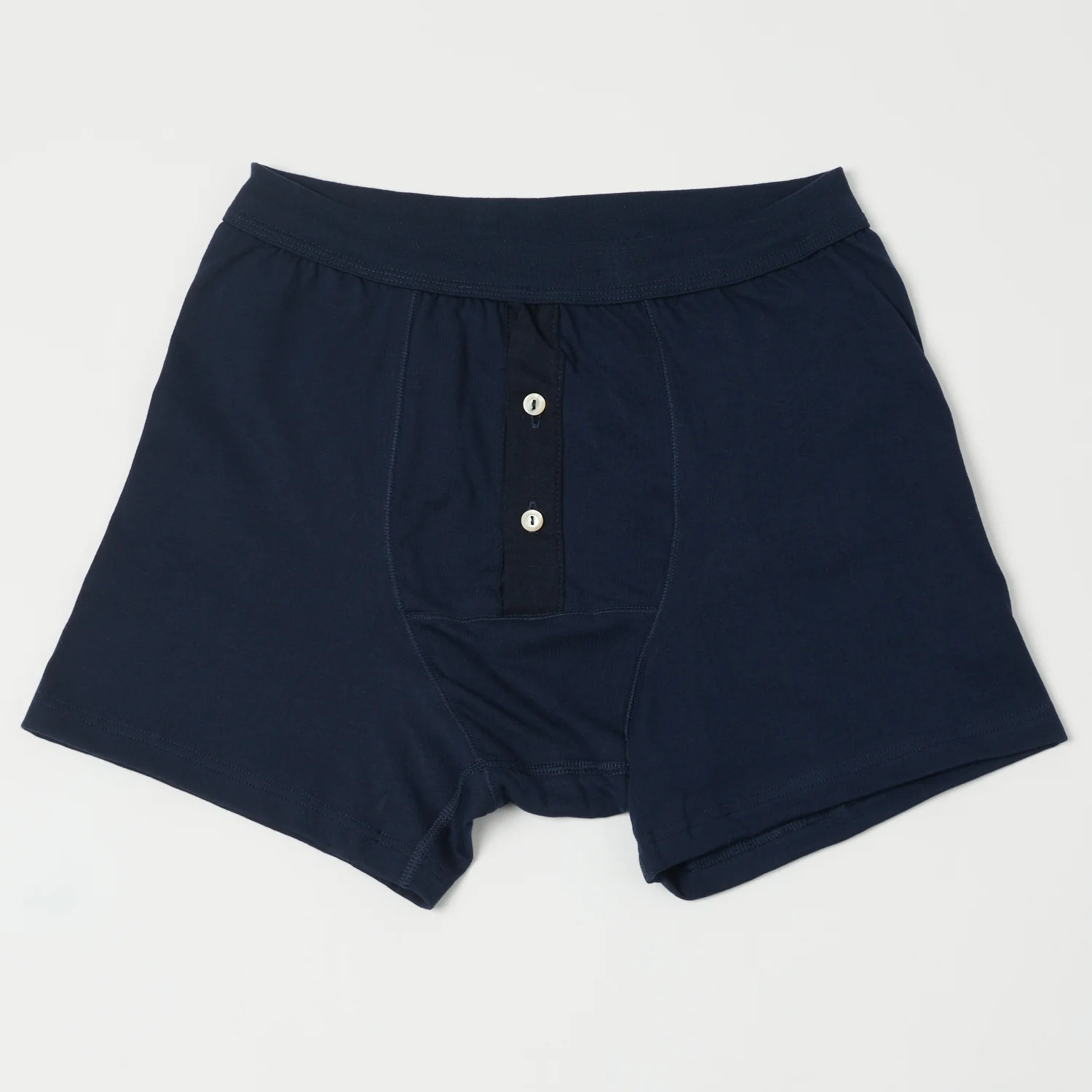Merz b. Schwanen 255 Button Fly Boxer Brief - Ink Blue