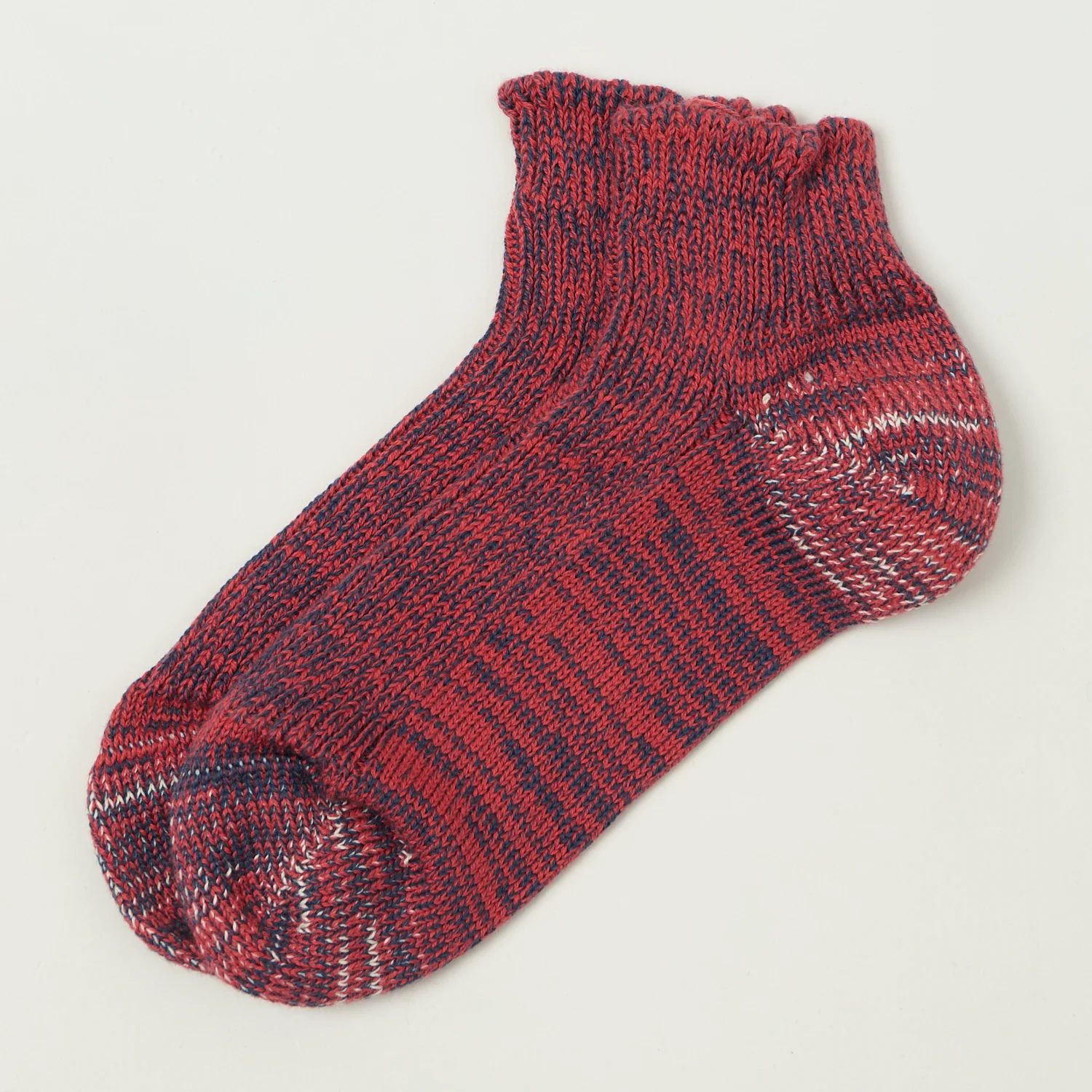 Merz b. Schwanen 274 Cotton Sneaker Sock - Navy/Red