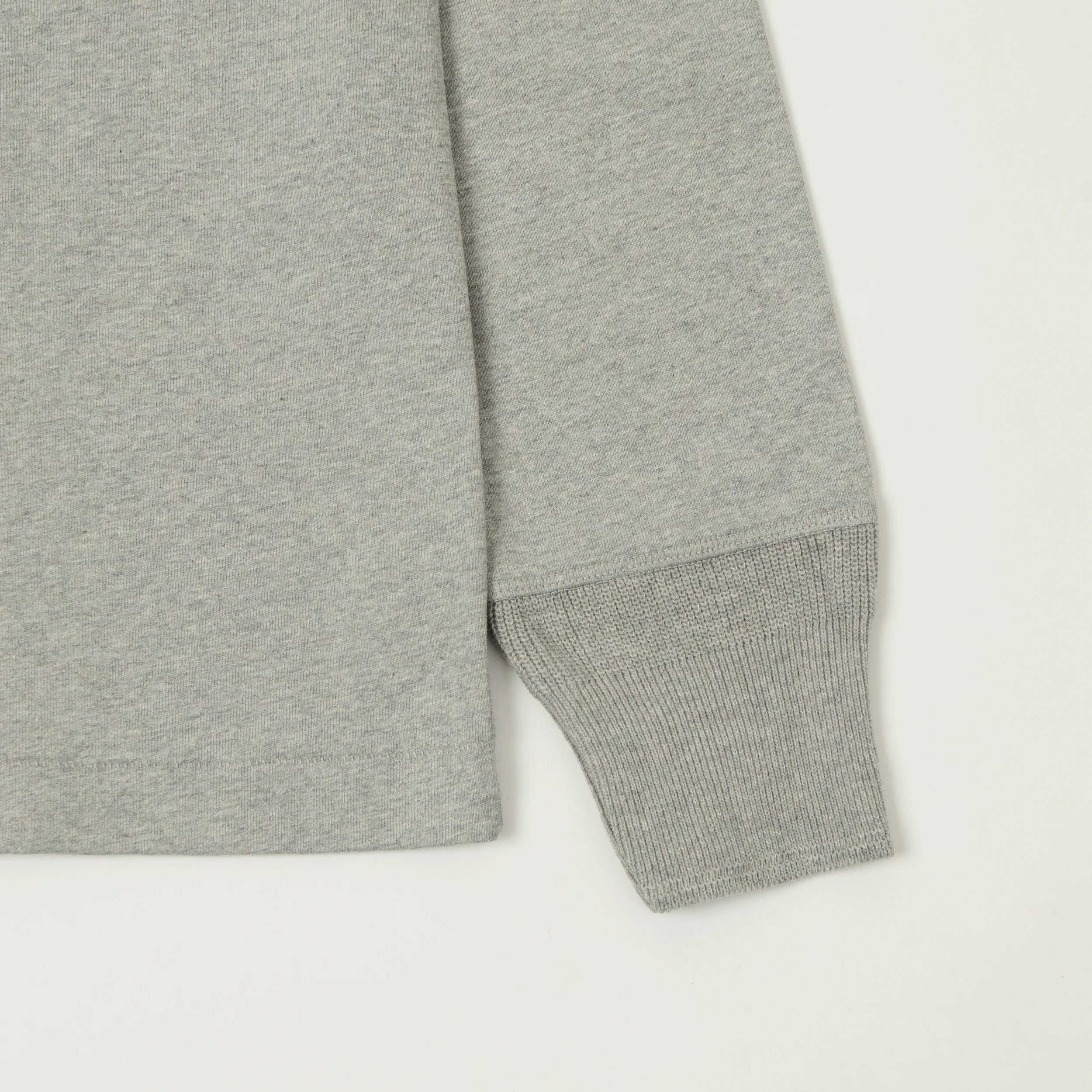 Merz b. Schwanen 2M06 Classic Long Sleeve Henley - Grey Melange - Image 3