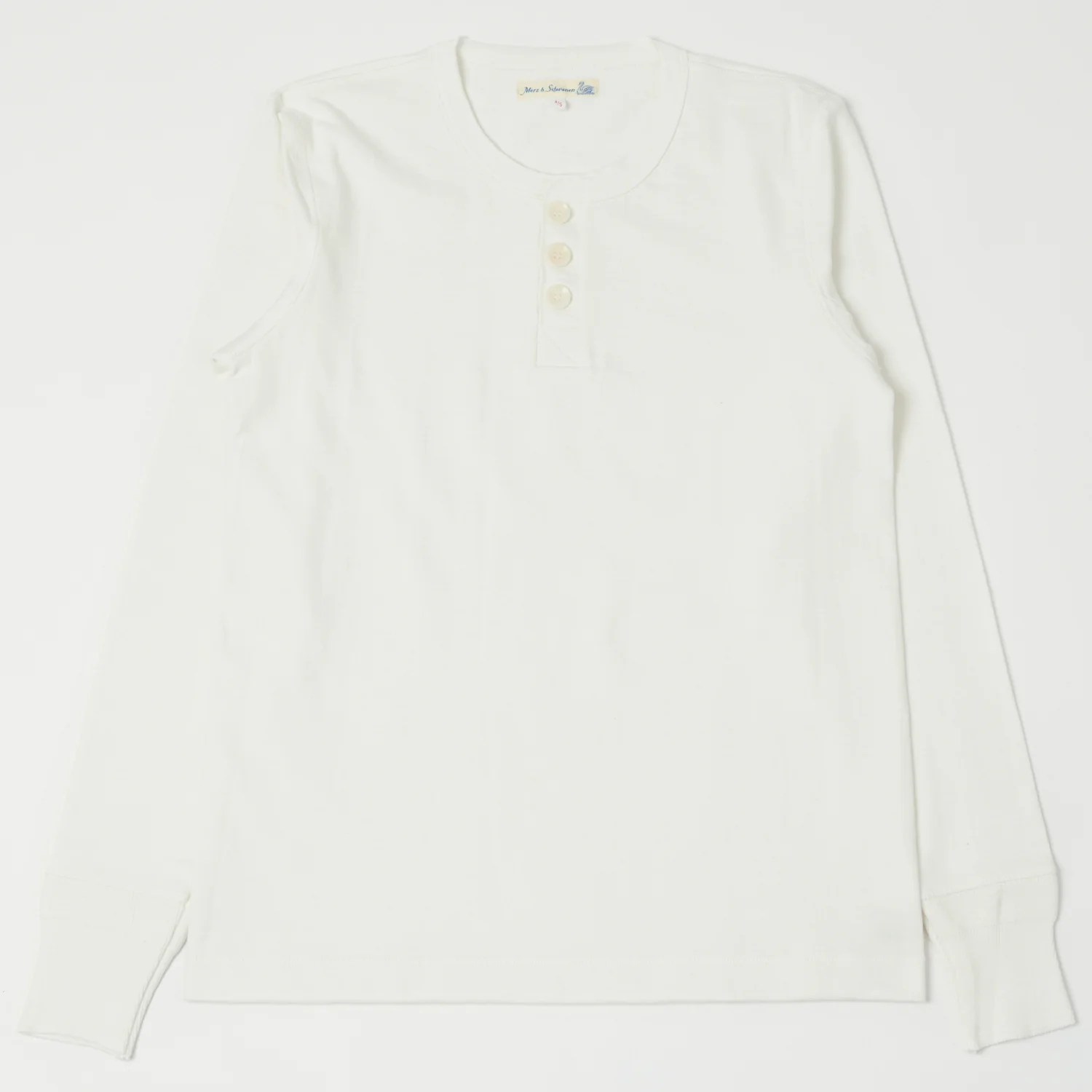 Merz b. Schwanen 2S04 Heavyweight Long Sleeve Henley - Nature