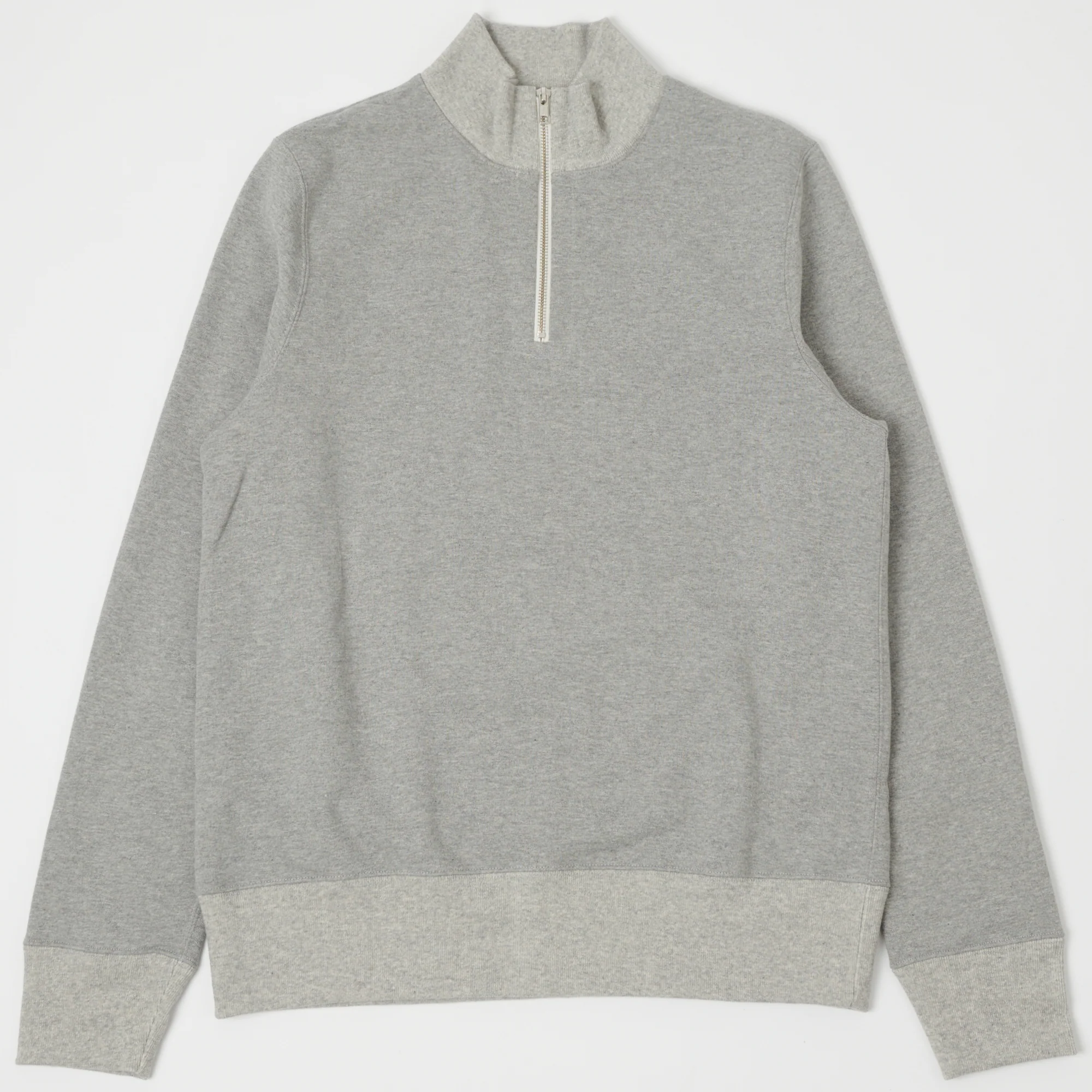 Merz b. Schwanen 343Z Half Zip Sweatshirt - Grey Melange