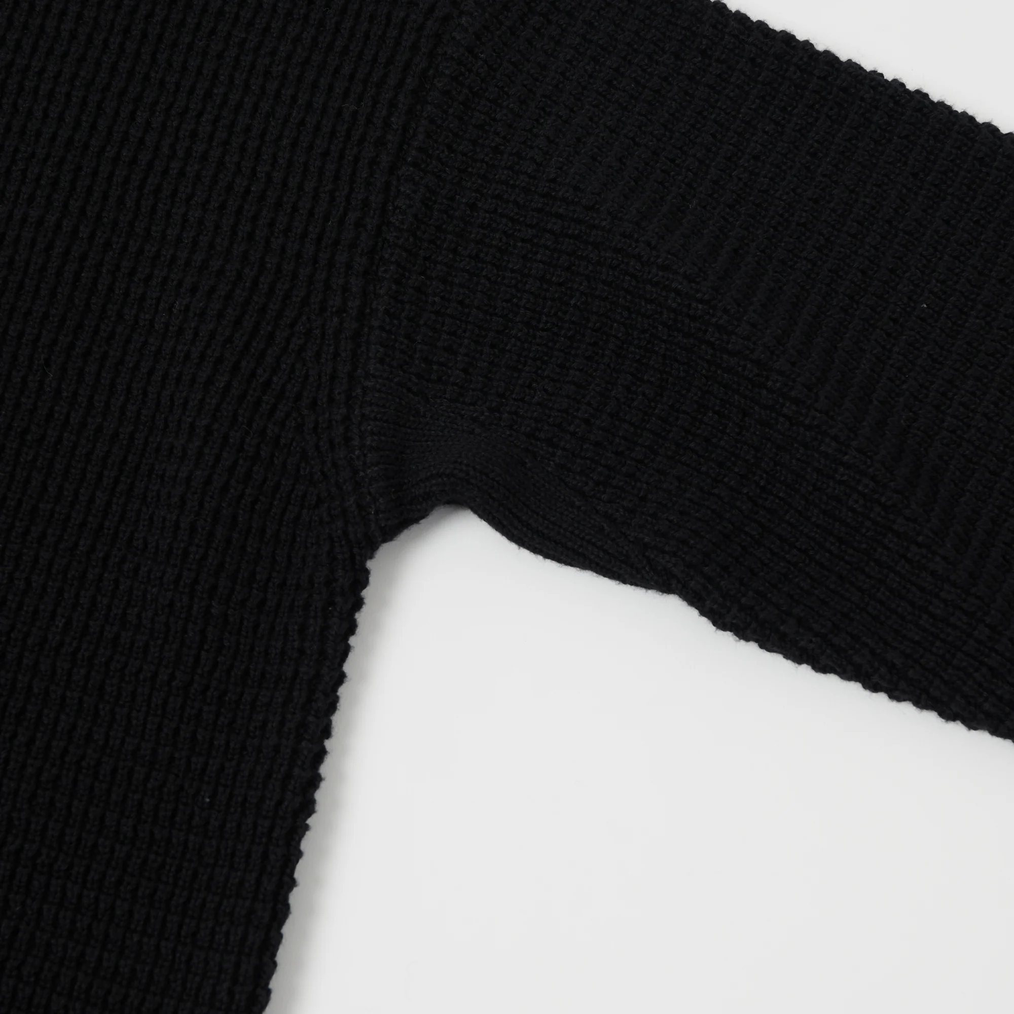 Merz b. Schwanen CCWC01 Knit Crew Waffle Pullover - Deep Black - Image 5