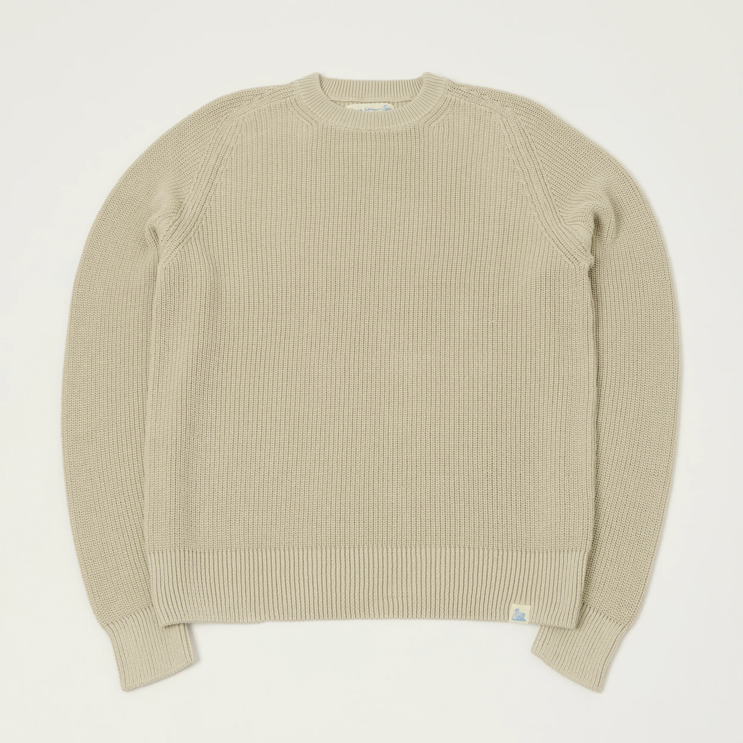 Merz b. Schwanen 'Good Basics' Cotton Ribbed Sweater - Sand