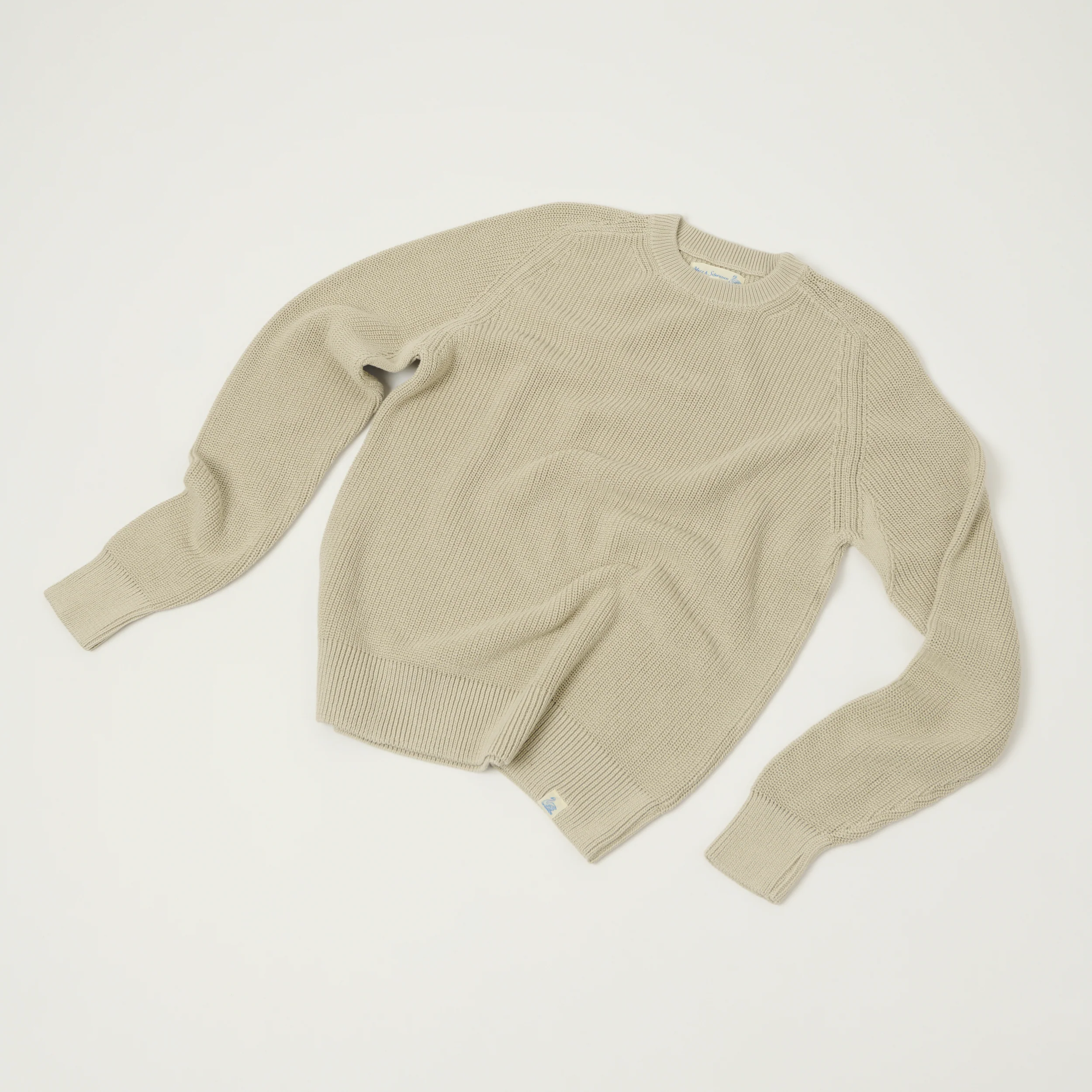 Merz b. Schwanen 'Good Basics' Cotton Ribbed Sweater - Sand - Image 5
