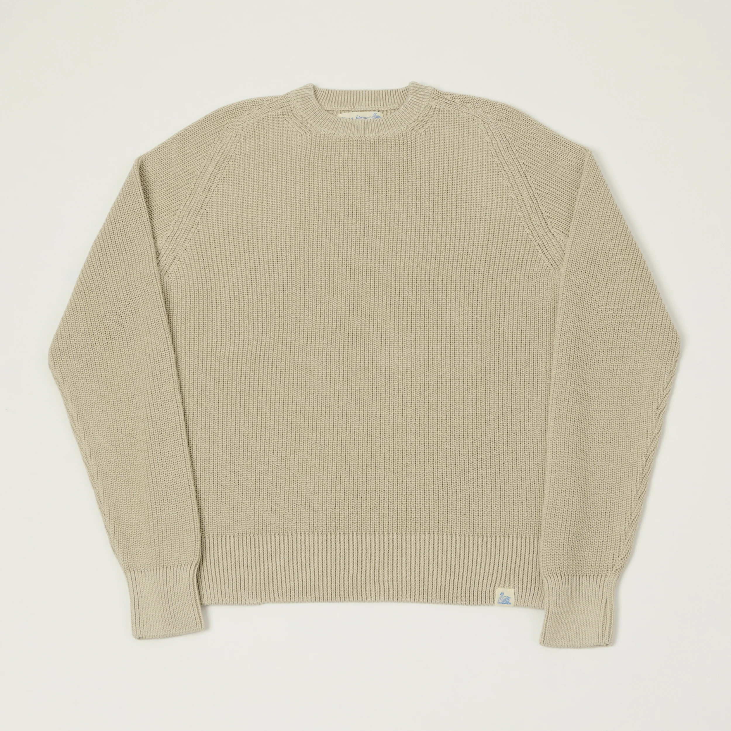 Merz b. Schwanen 'Good Basics' Cotton Ribbed Sweater - Sand - Image 6
