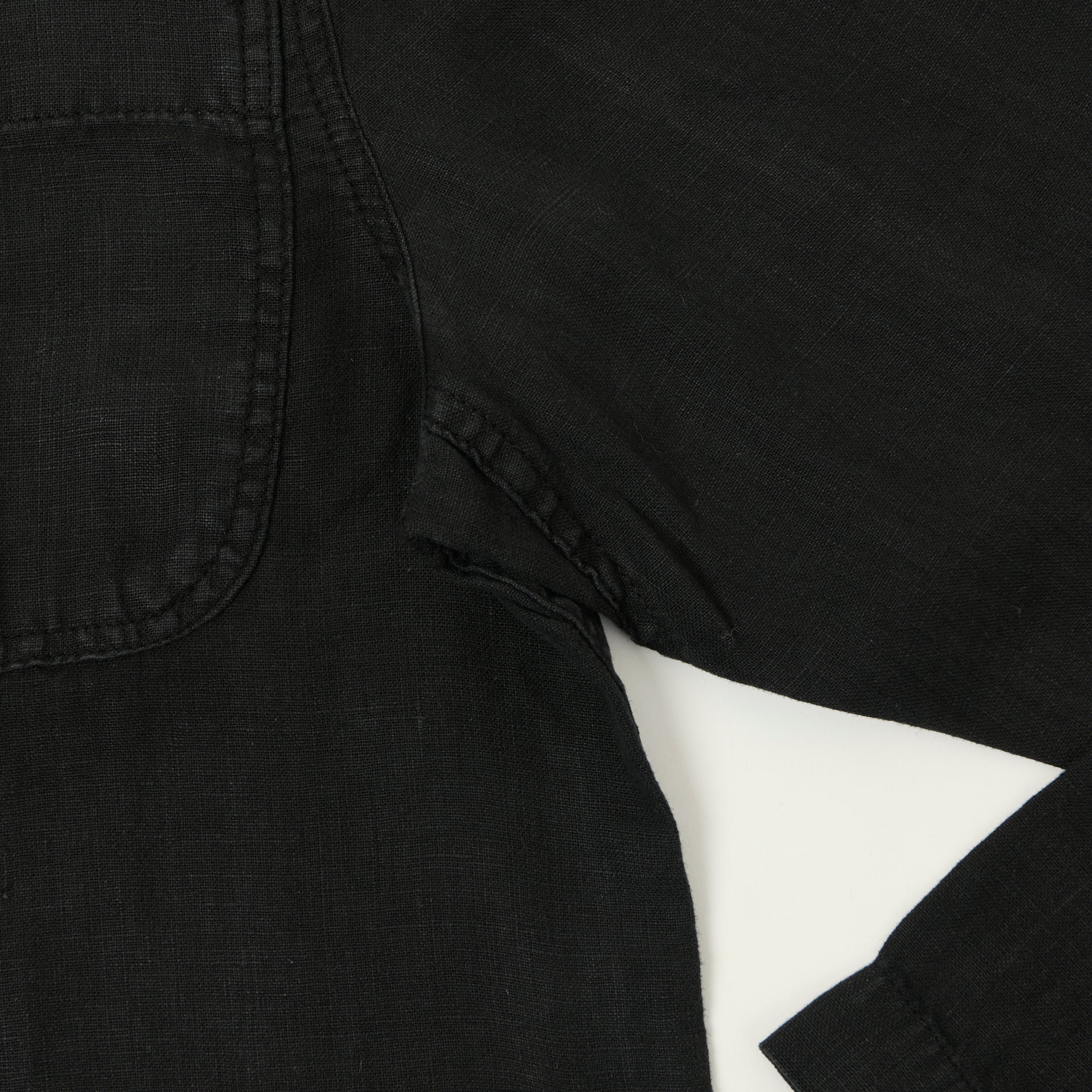 Merz b. Schwanen 'Good Basics' Workers Linen Jacket - Deep Black - Image 5