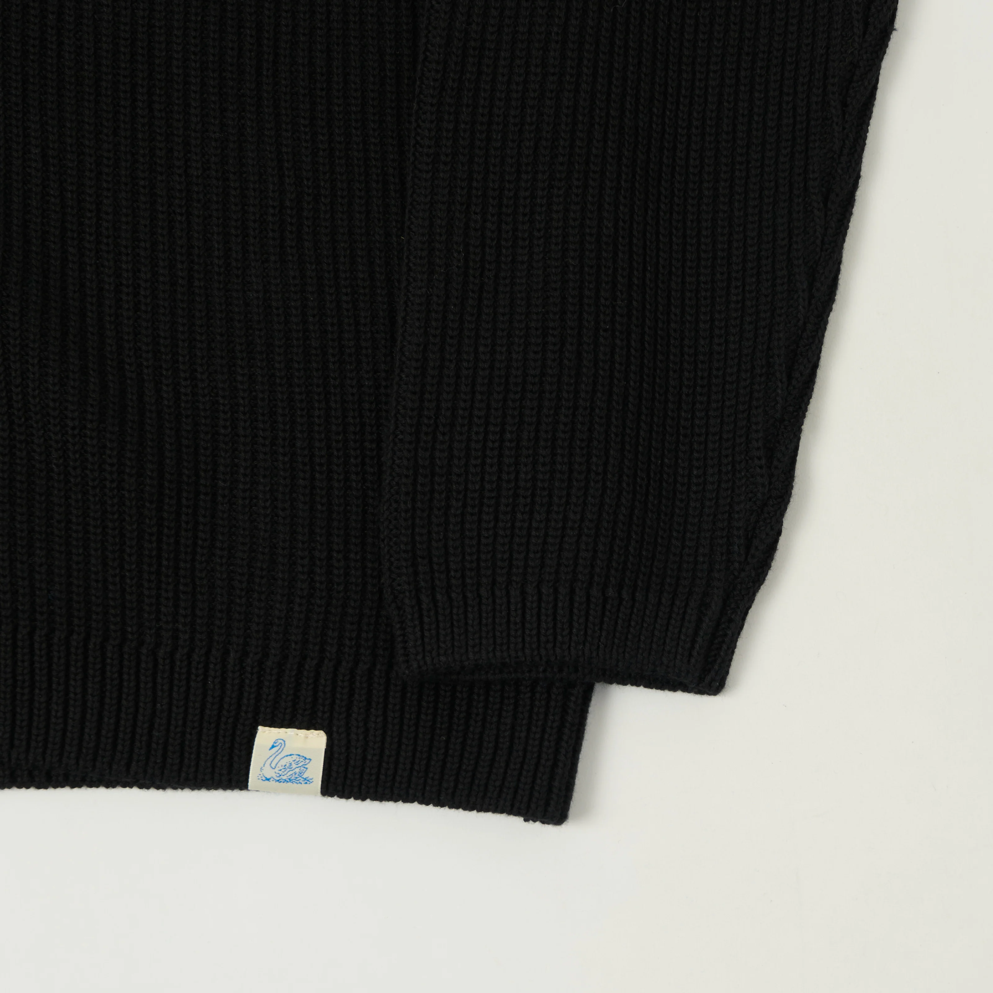 Merz b. Schwanen 'Good Basics' Button Up Knit Shirt - Deep Black - Image 3