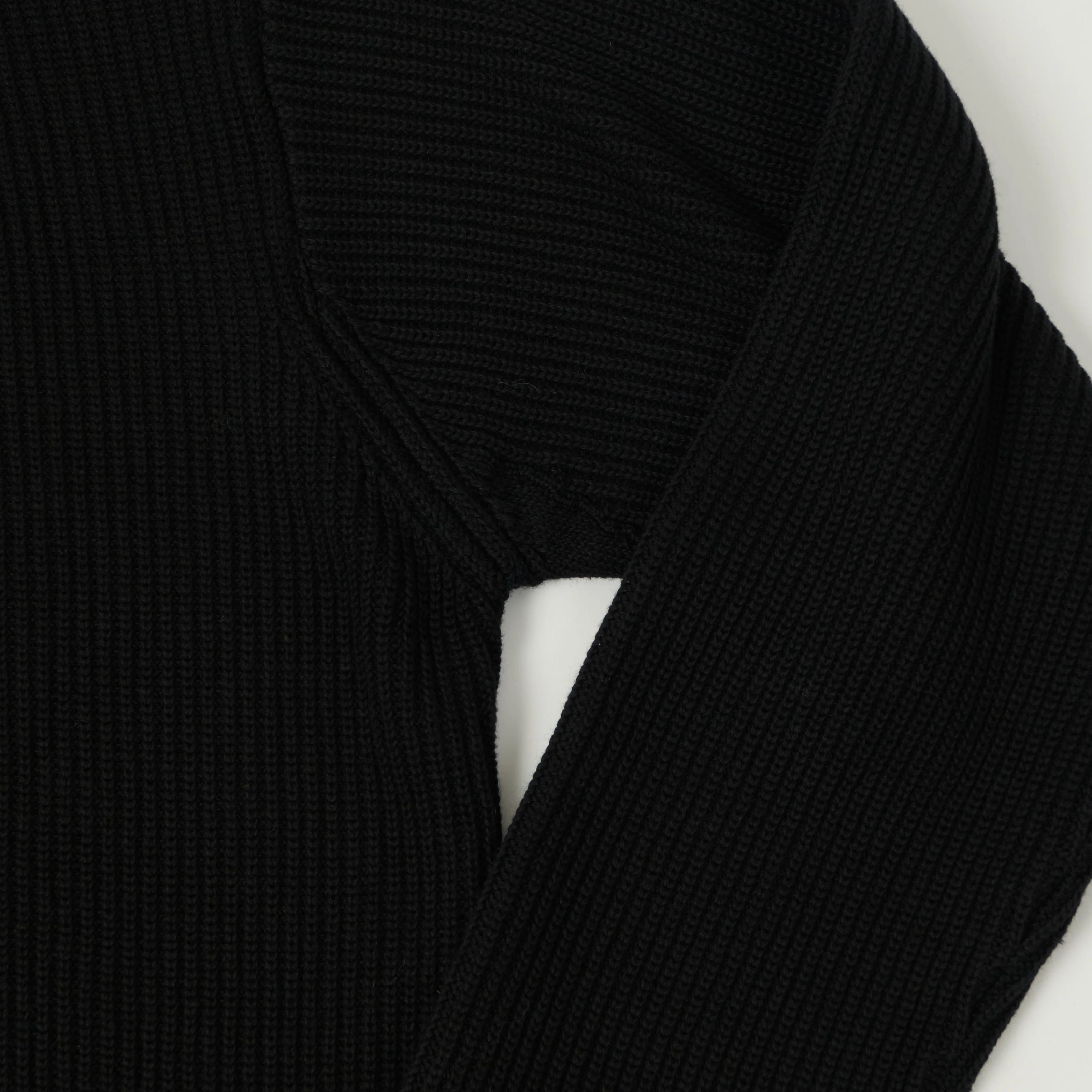 Merz b. Schwanen 'Good Basics' Button Up Knit Shirt - Deep Black - Image 4