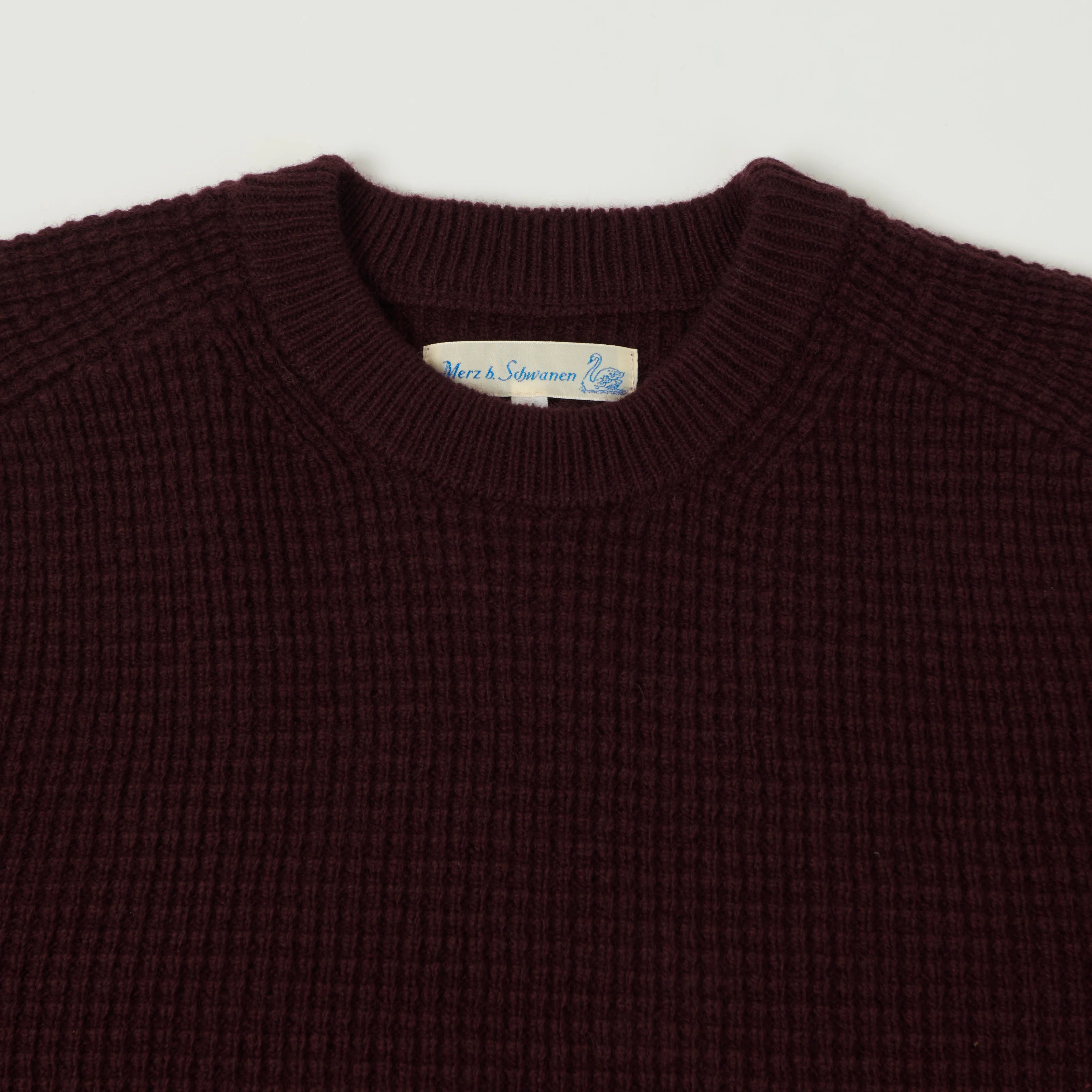 Merz b. Schwanen 'Good Basics' Merino/Cashmere Waffle Knit Pullover - Burgundy - Image 2