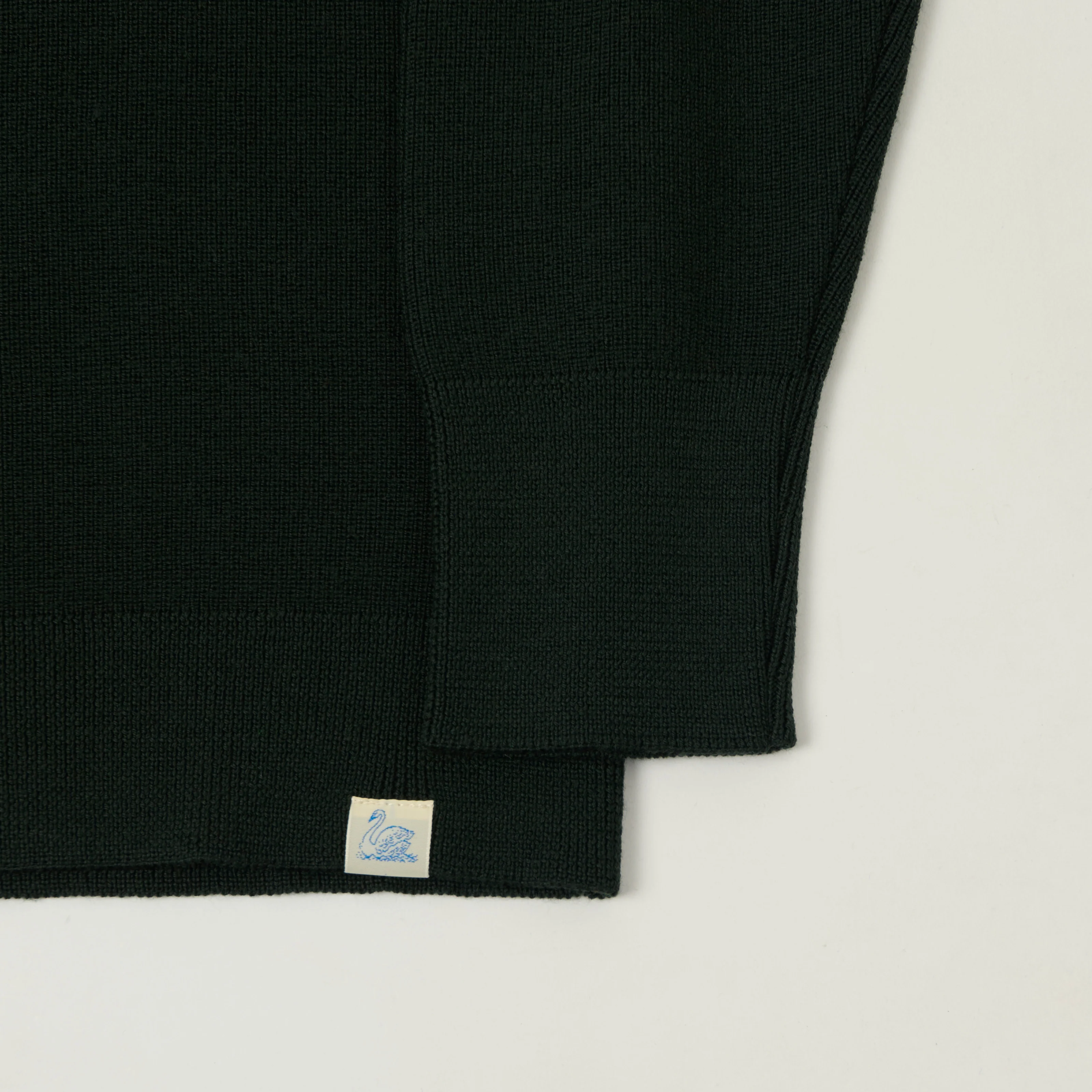Merz b. Schwanen 'Good Basics' Merino Wool Quarter Zip Sweater - Bottle Green - Image 3