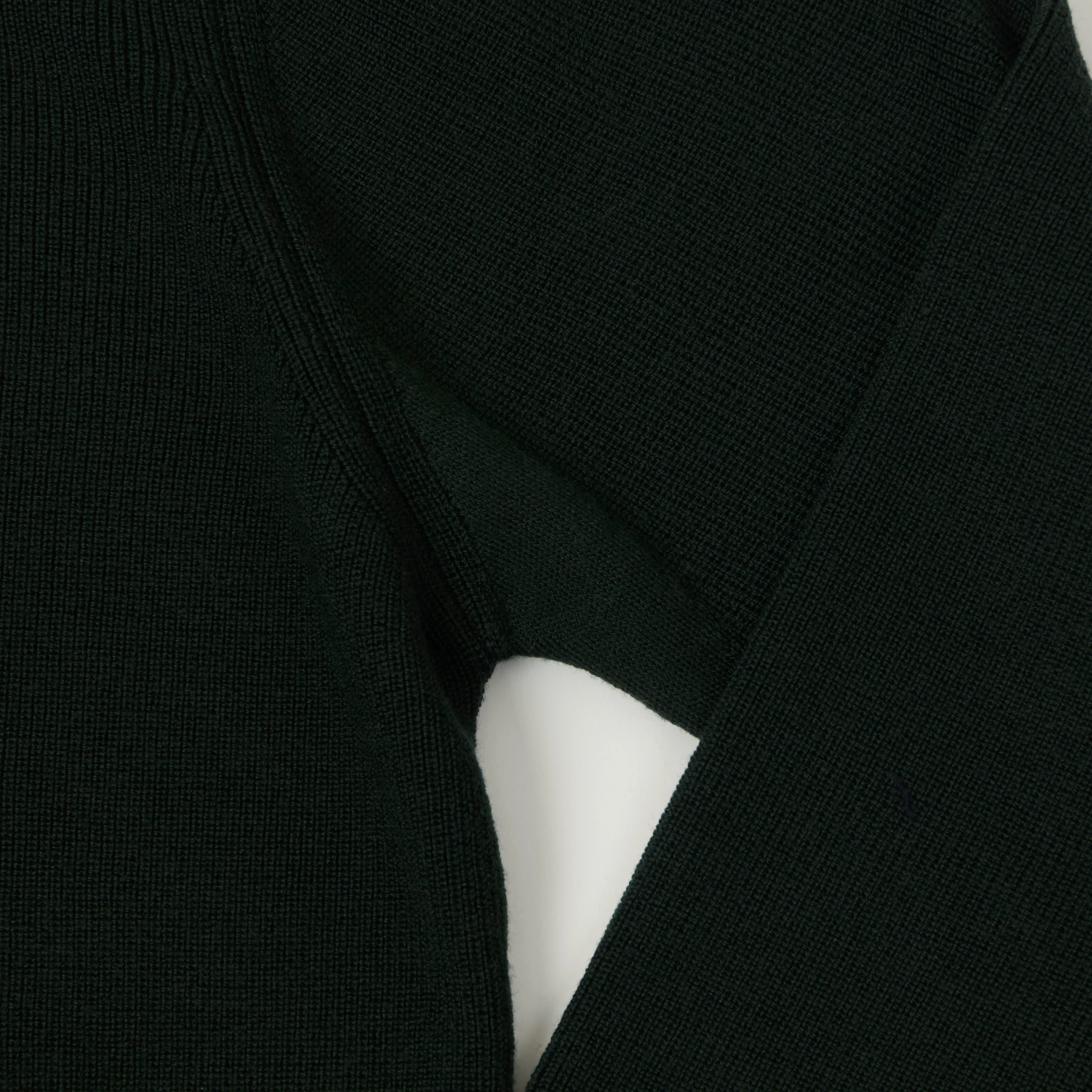 Merz b. Schwanen 'Good Basics' Merino Wool Quarter Zip Sweater - Bottle Green - Image 4