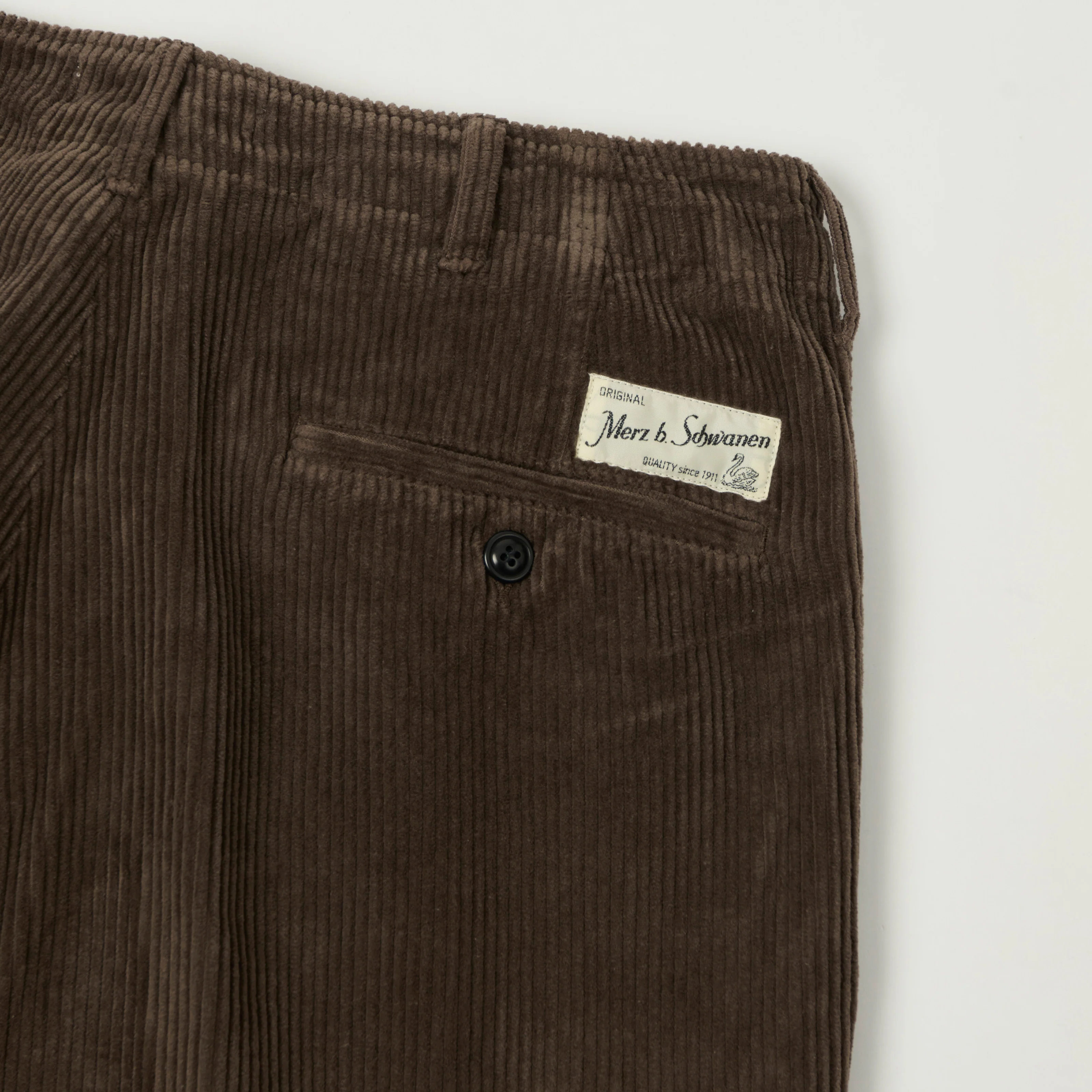 Merz b. Schwanen 'Good Basics' Organic Cotton Corduroy Chinos - Chocolate - Image 2