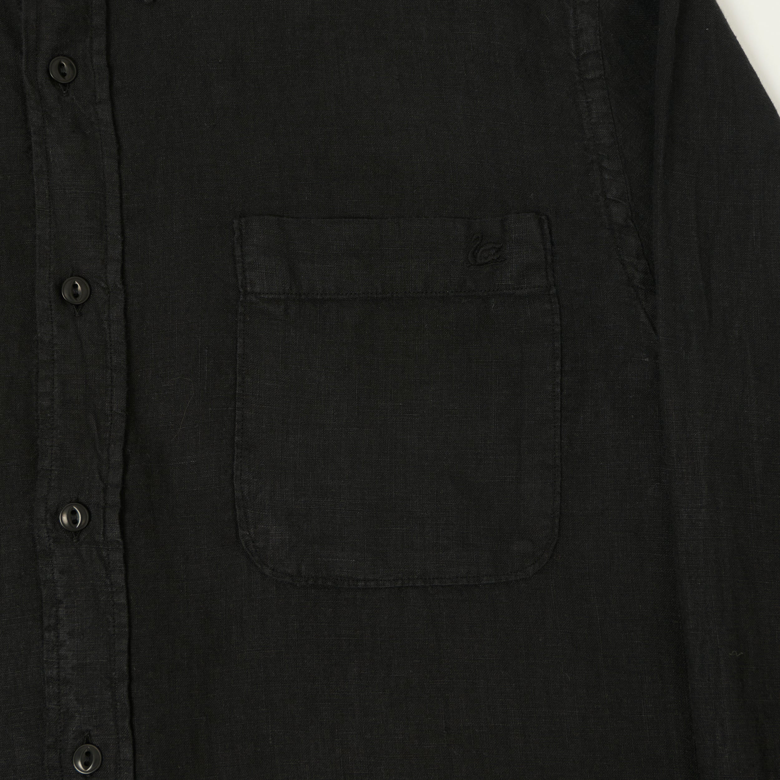 Merz b. Schwanen 'Good Basics' Relaxed Fit Linen Shirt - Deep Black - Image 3