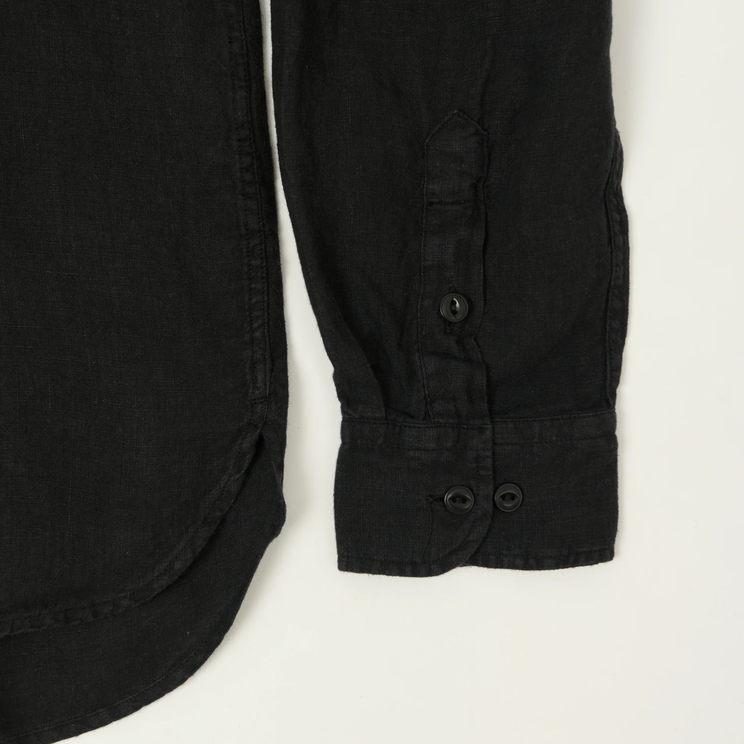 Merz b. Schwanen 'Good Basics' Relaxed Fit Linen Shirt - Deep Black - Image 4