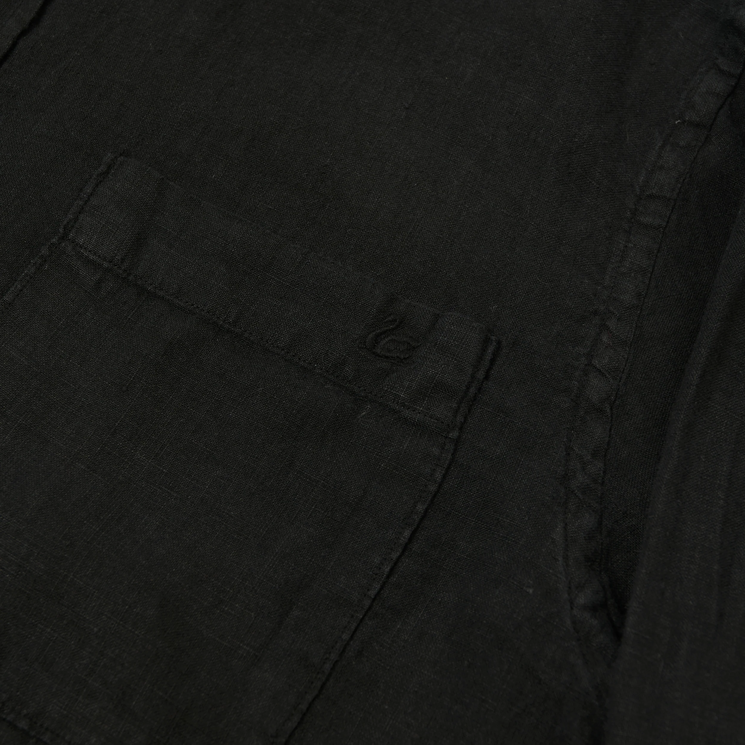 Merz b. Schwanen 'Good Basics' Relaxed Fit Linen Shirt - Deep Black - Image 5