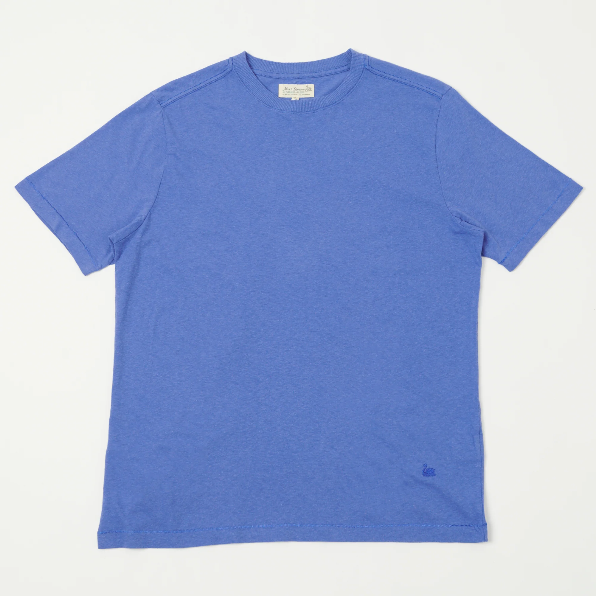 Merz b. Schwanen 'Good Basics' Plant Based Unisex Tee - Washed Blue
