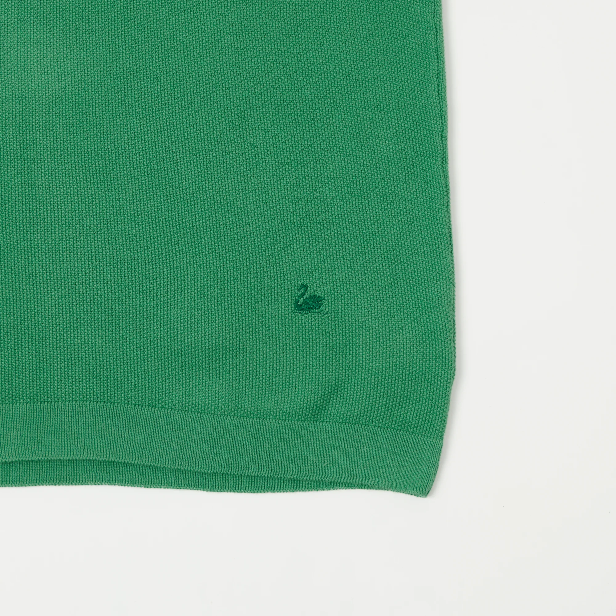 Merz b. Schwanen 'Good Basics' Plant Based Pique Polo Shirt - Grass - Image 3