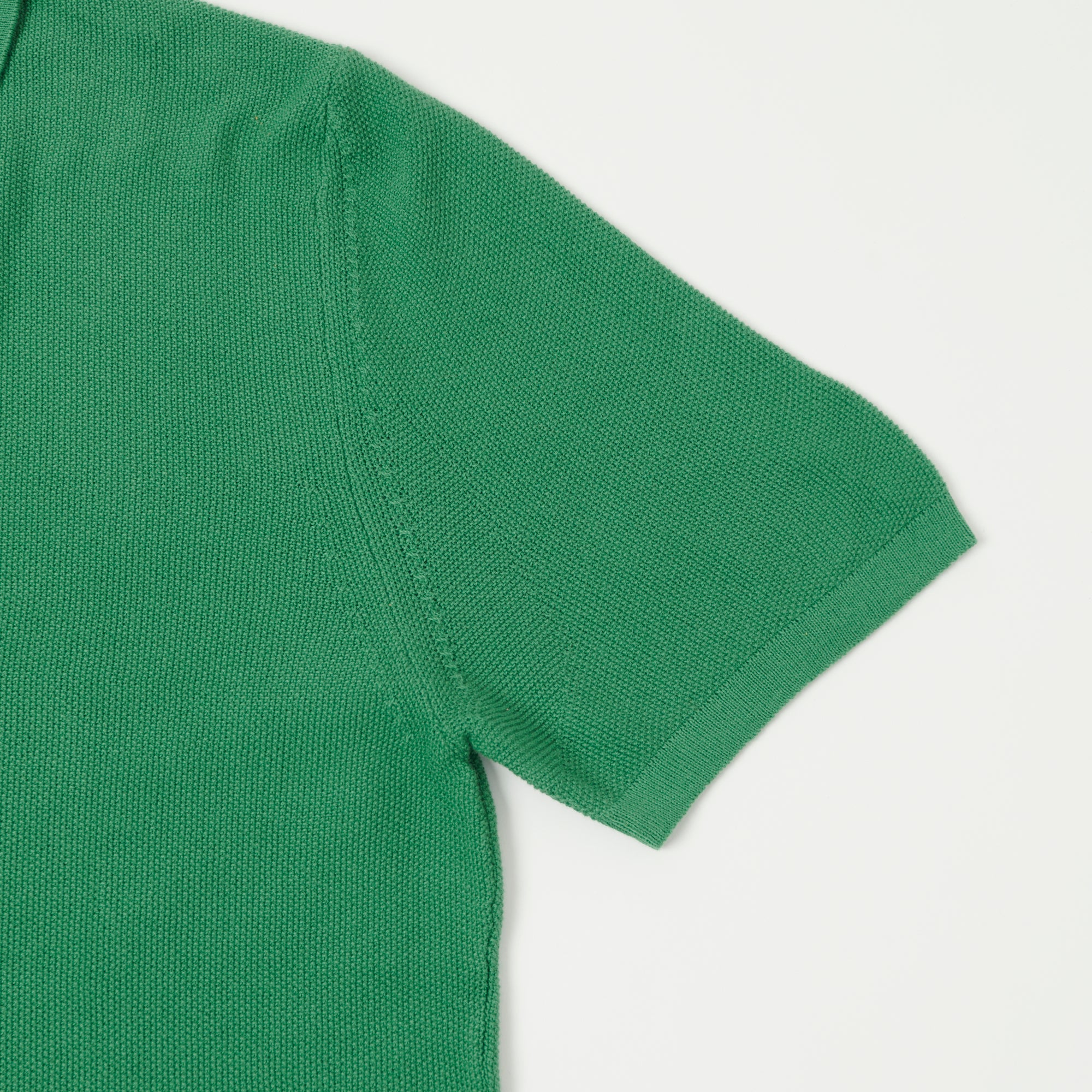 Merz b. Schwanen 'Good Basics' Plant Based Pique Polo Shirt - Grass - Image 4