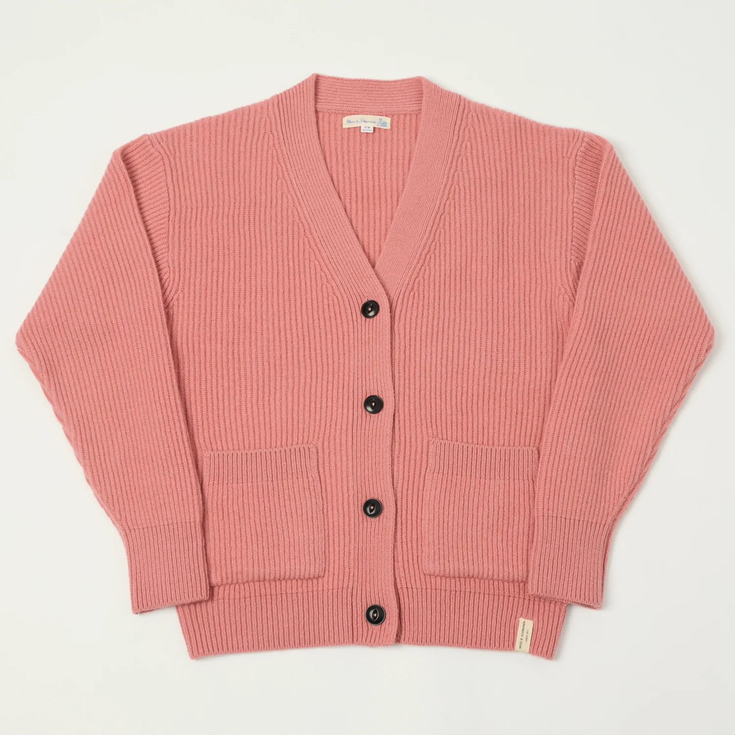 Merz b. Schwanen 'Good Basics' Merino Wool Cardigan - Rosewood