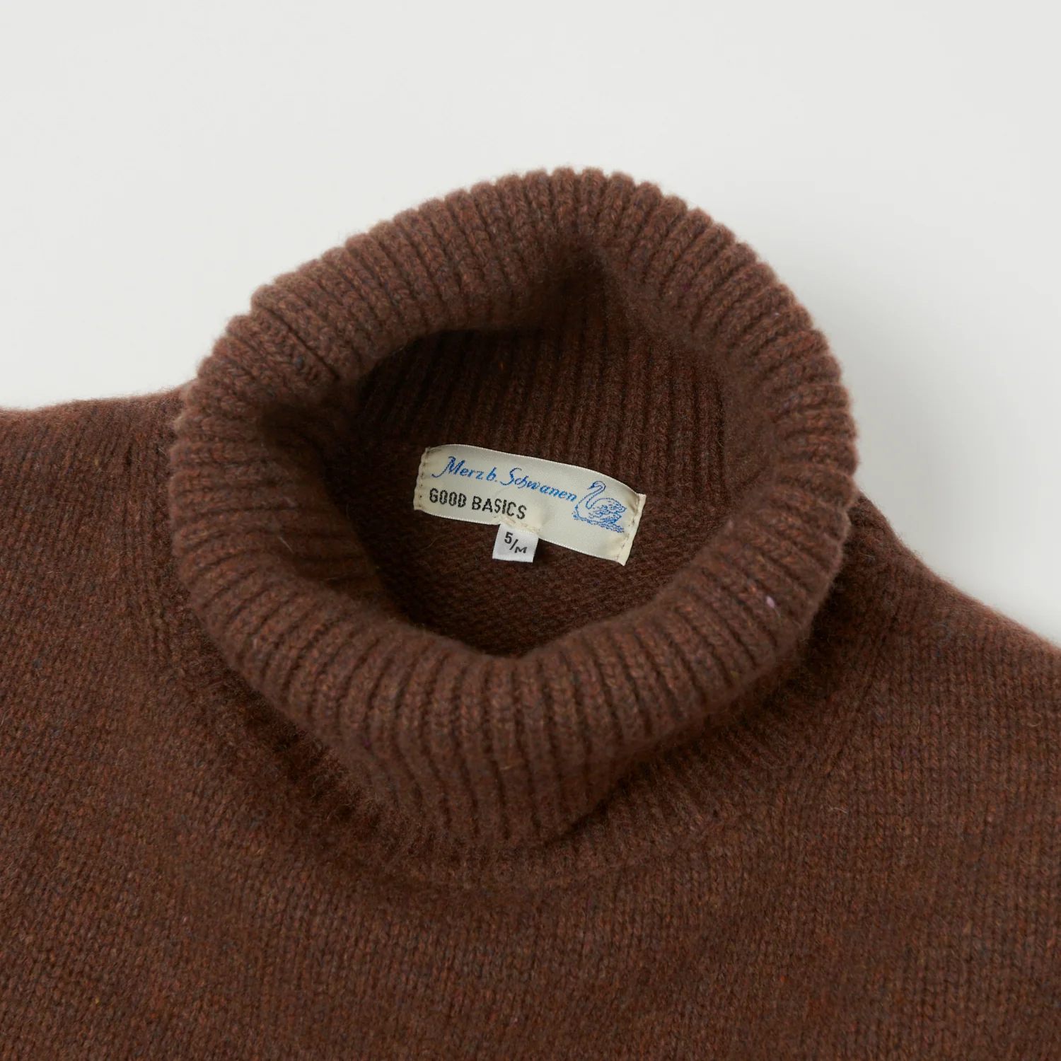 Merz b. Schwanen 'Good Basics' Wool Cashmere Knit Turtleneck - Chestnut - Image 2