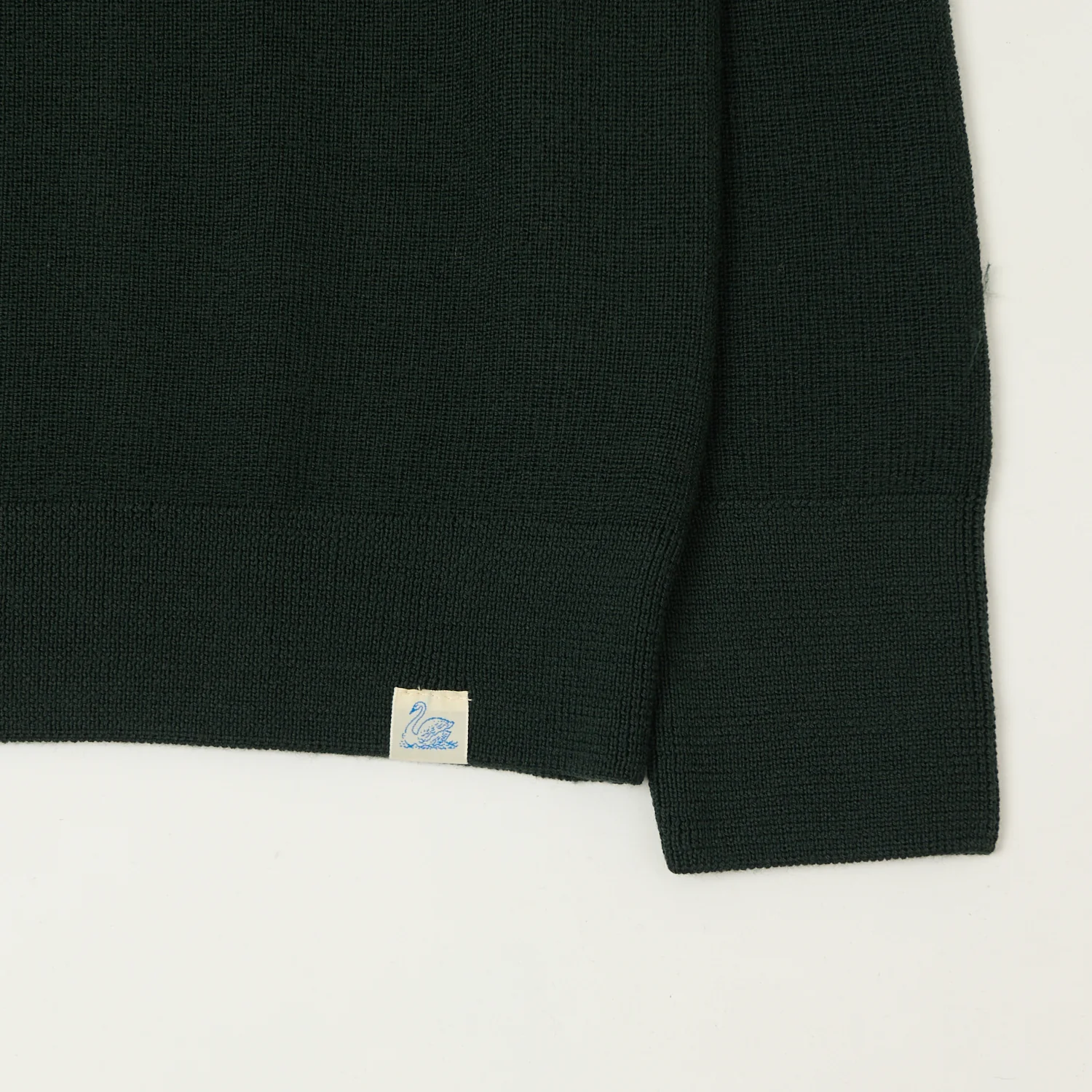 Merz b. Schwanen 'Good Basics' Ribbed Merino Wool Pullover - Bottle Green - Image 4