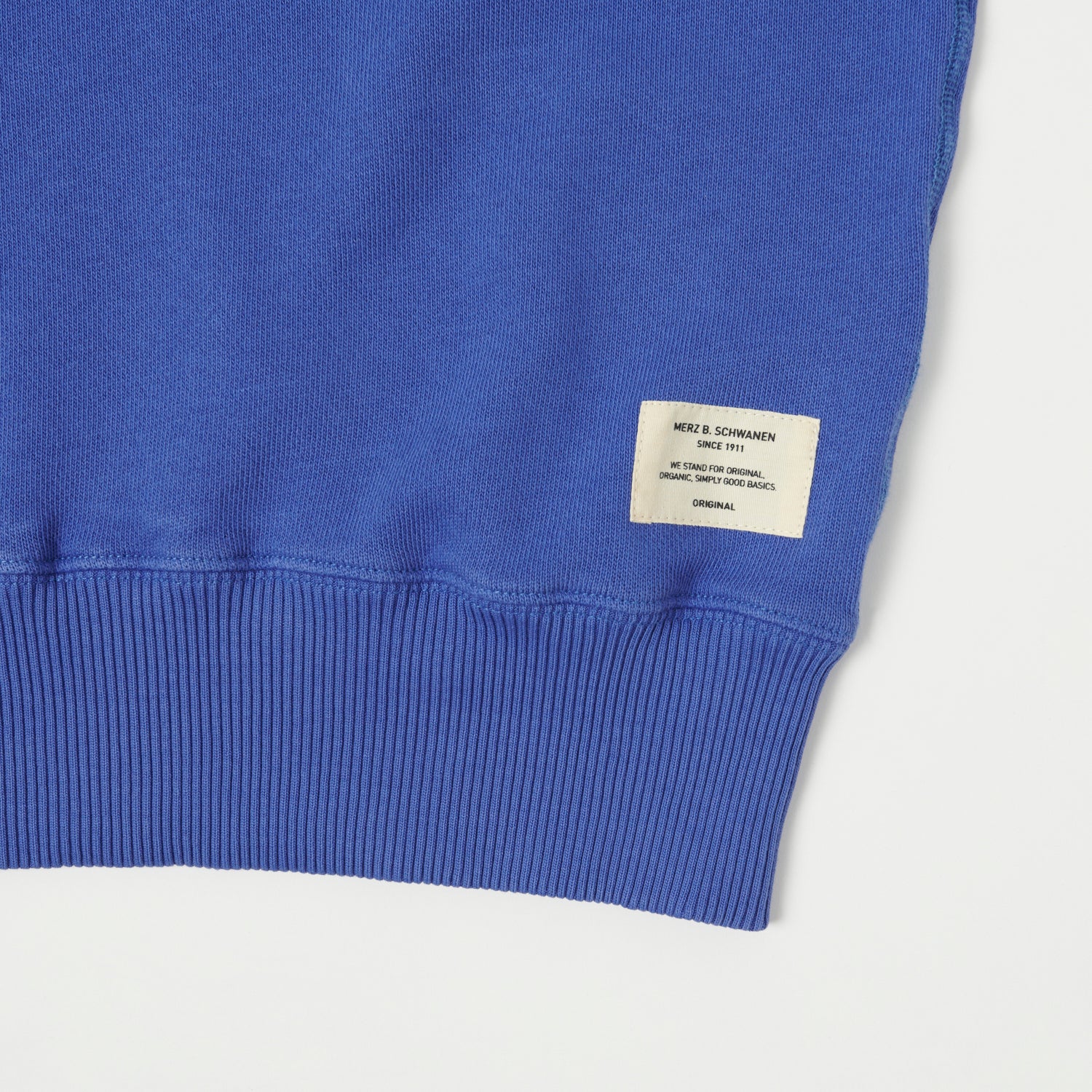 Merz b. Schwanen 'Good Basics' Short Sleeve Sweatshirt - Vintage Blue - Image 3