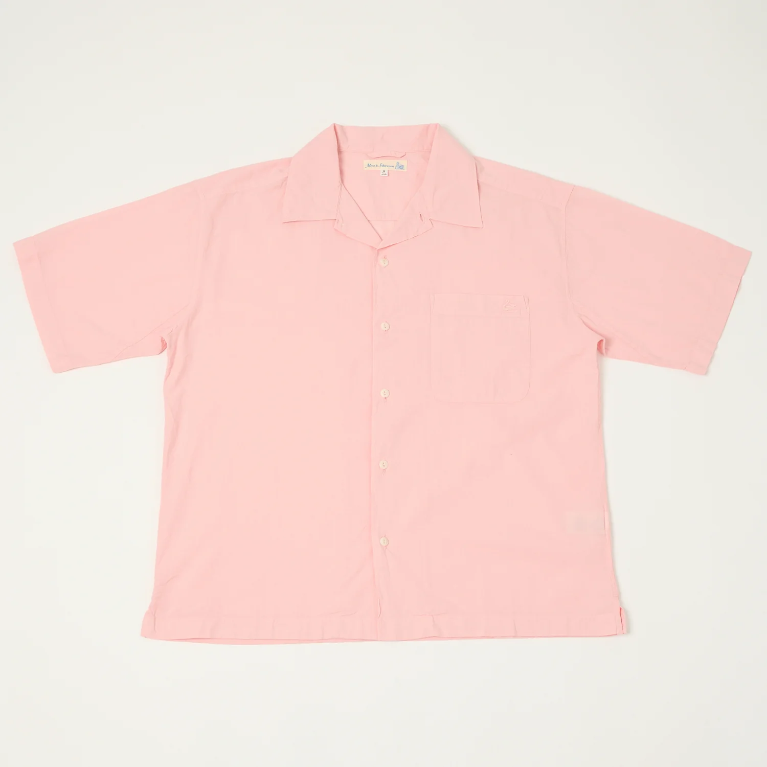 Merz b. Schwanen 'Good Basics' Poplin Short Sleeve Shirt - Faded Peach