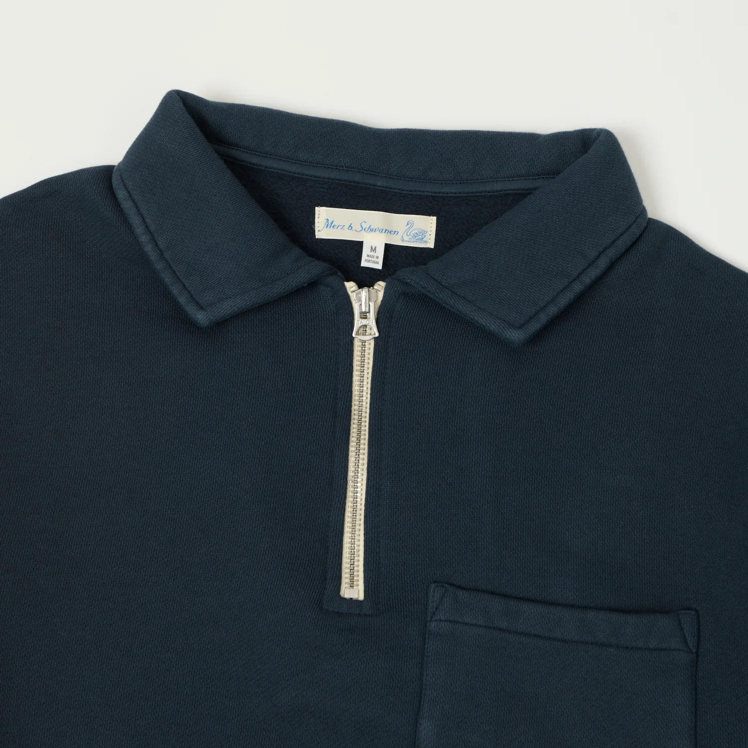 Merz b. Schwanen 'Good Basics' Quarter Zip Sweatshirt - Denim Blue - Image 2