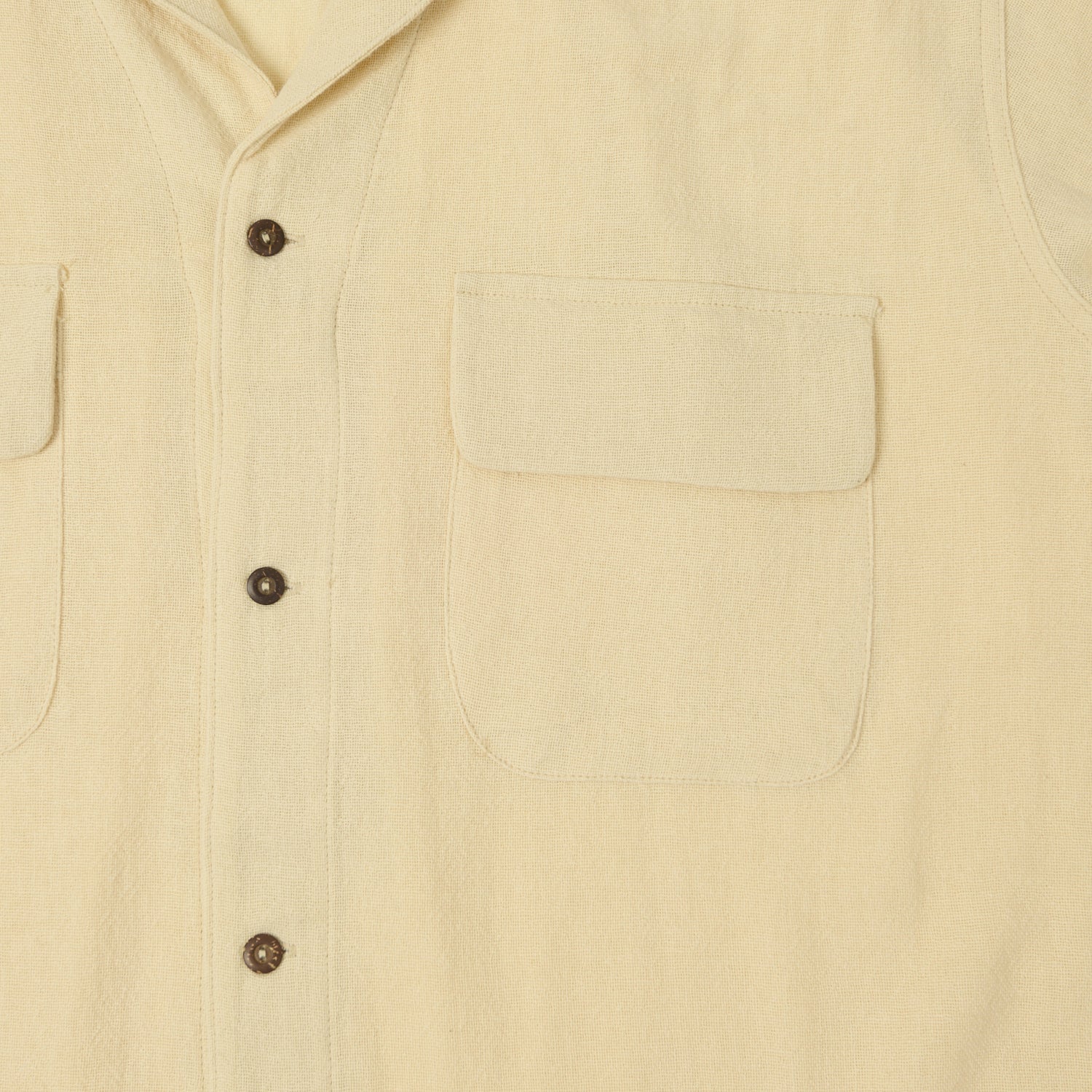 Monitaly 'Milano' 1950s Camp Collar Shirt - Tropical Natural - Image 3