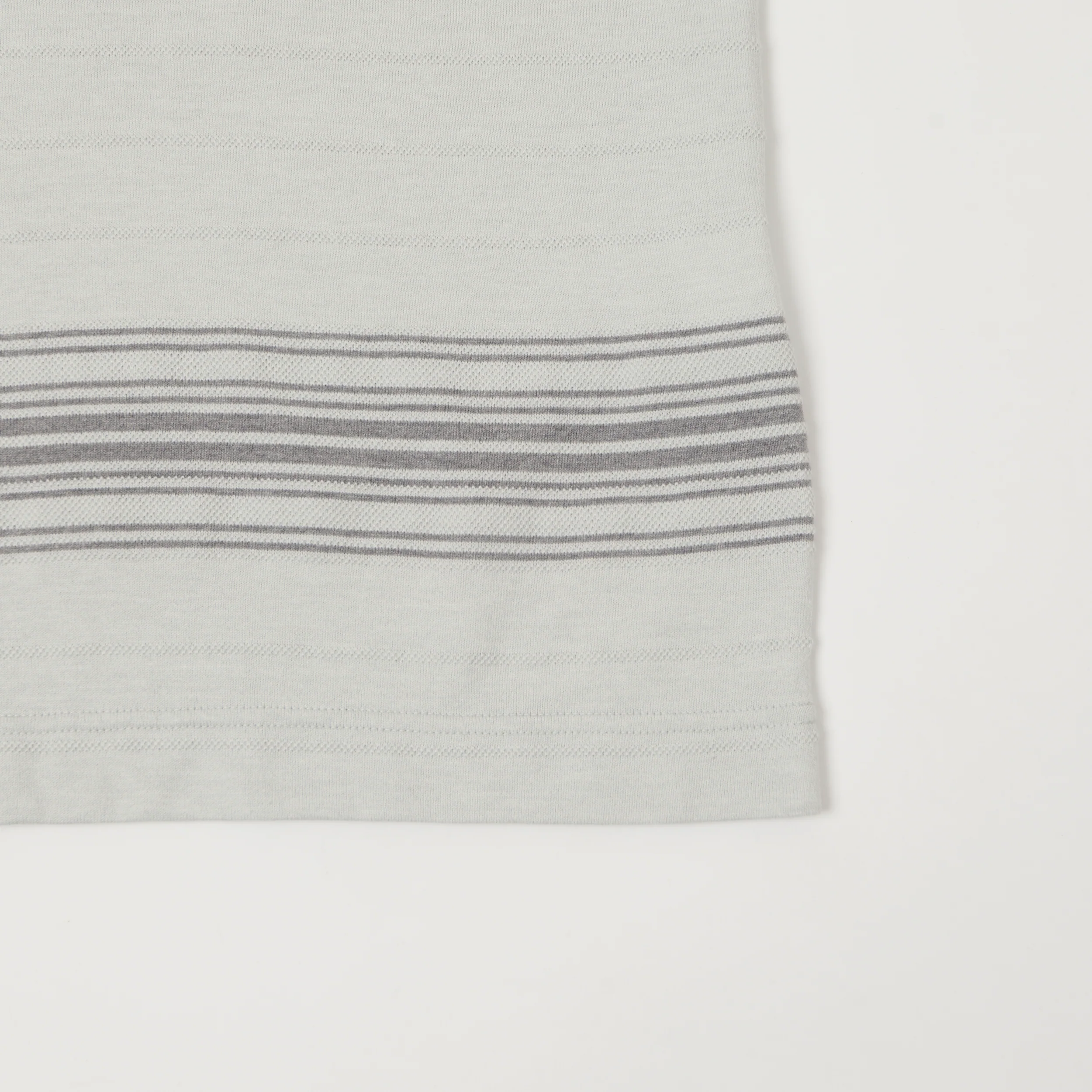 Nanamica Classic Striped T-Shirt - Light Grey - Image 4