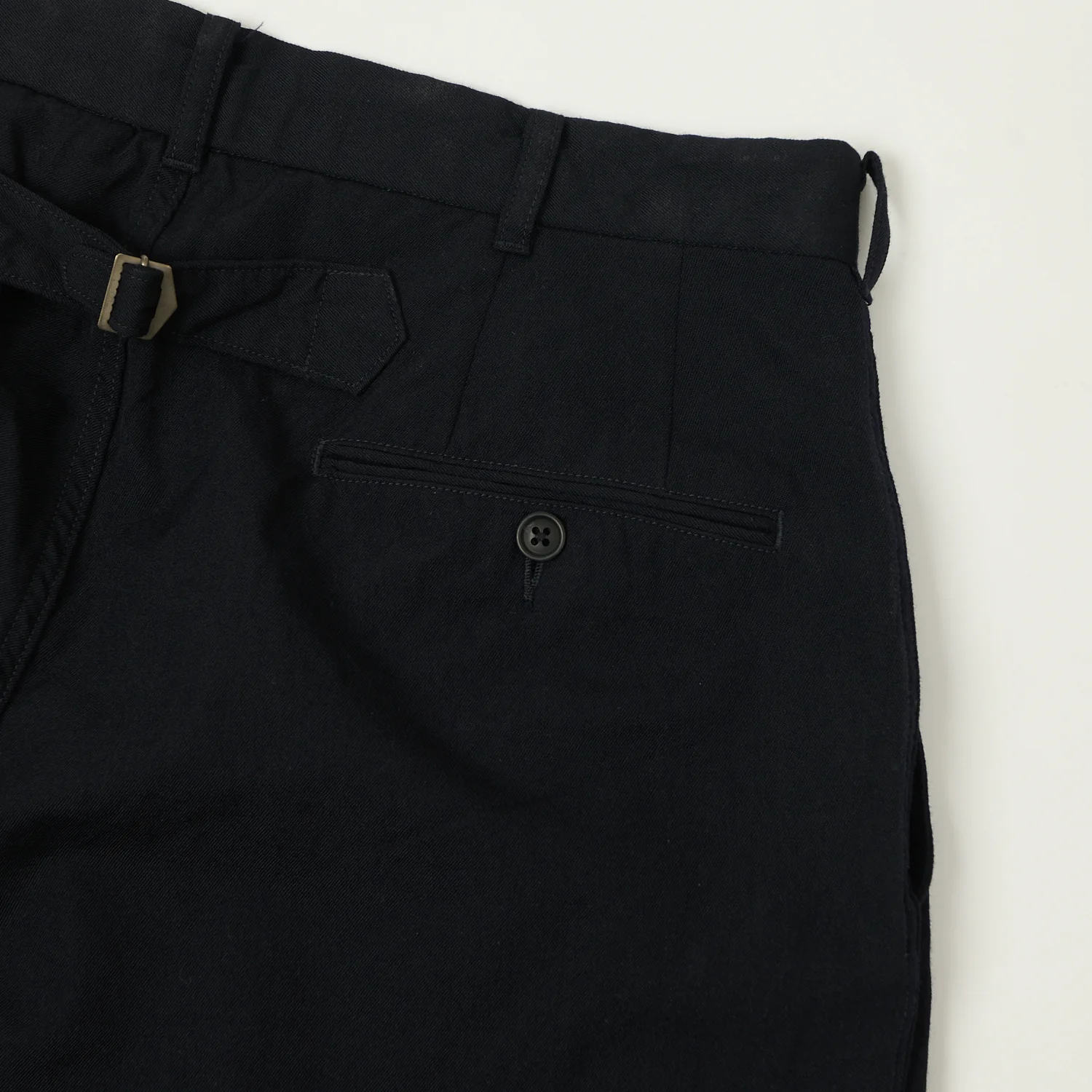 Nanamica Wool Gabardine Double Pleated Trousers - Dark Navy - Image 2