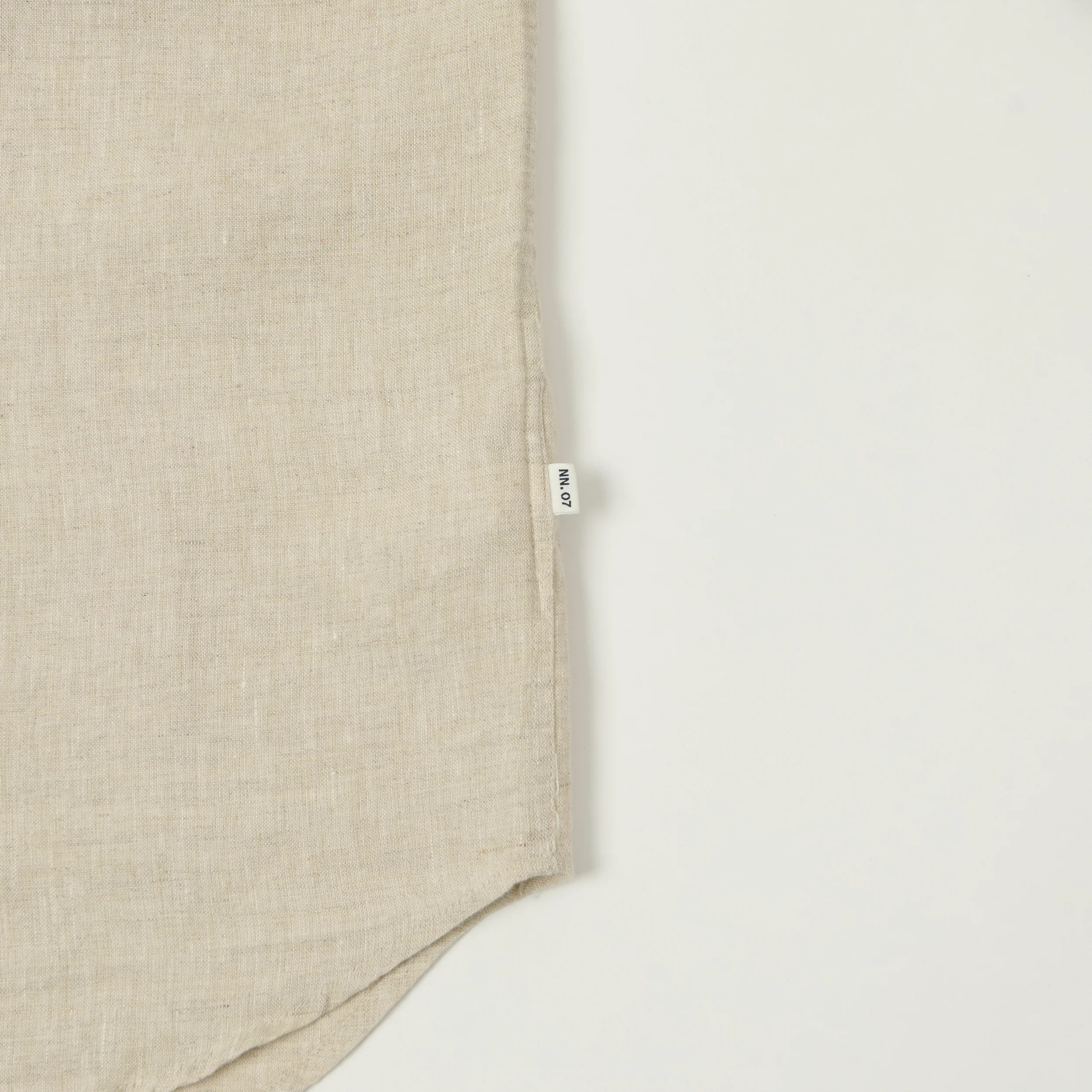 NN07 'Miles' Grandad Collar Linen Shirt - Oat - Image 4