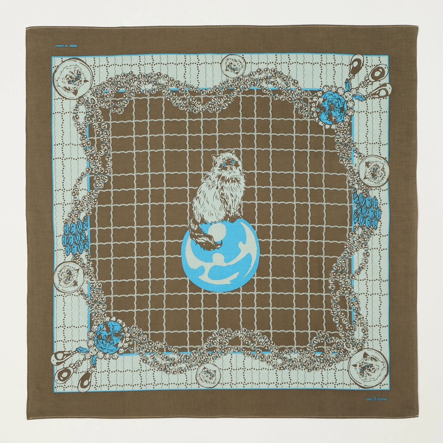 One Ear Brand 'Ore-Ossan' Bandana - Pearl Grey