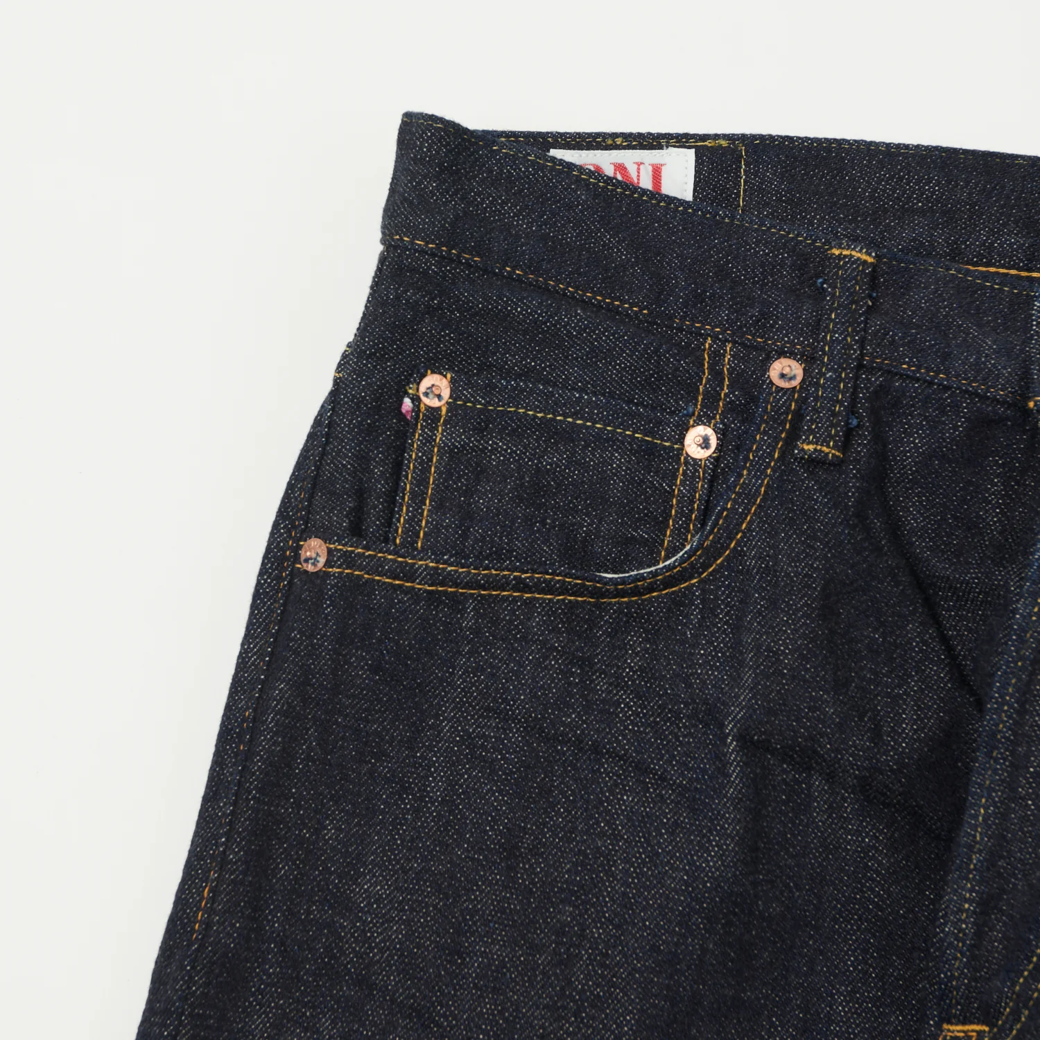 ONI Denim 022-Kiraku 12oz Wide Straight Jean - One Wash - Image 3