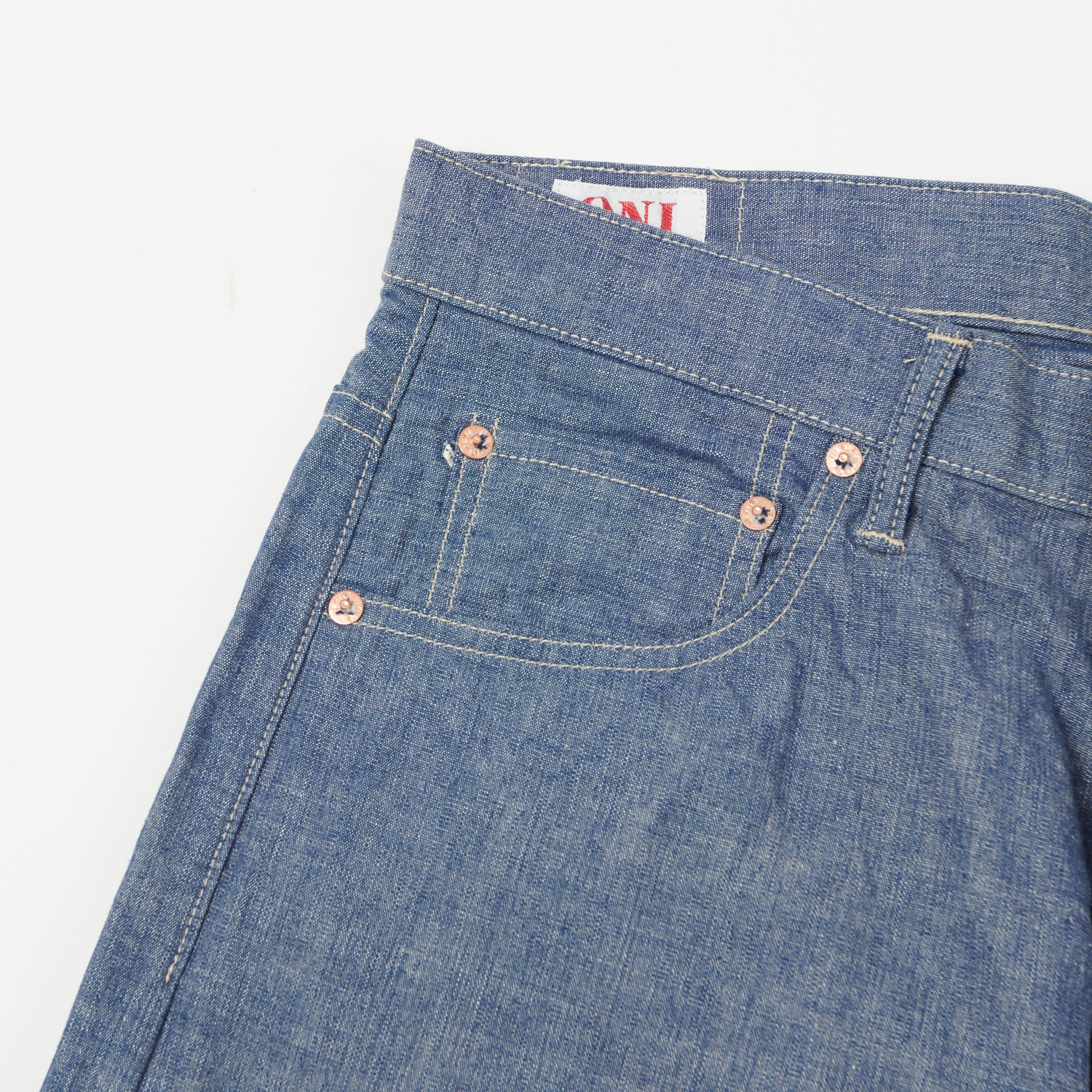 ONI Denim 022-SVCH 8.5oz Selvedge Chambray Wide Straight Jean - One Wash - Image 4