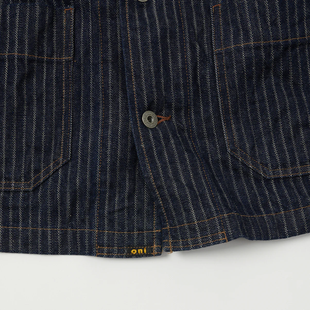 ONI Denim 03101-HJS 12oz Drop Needle Coverall Jacket - One Wash - Image 7