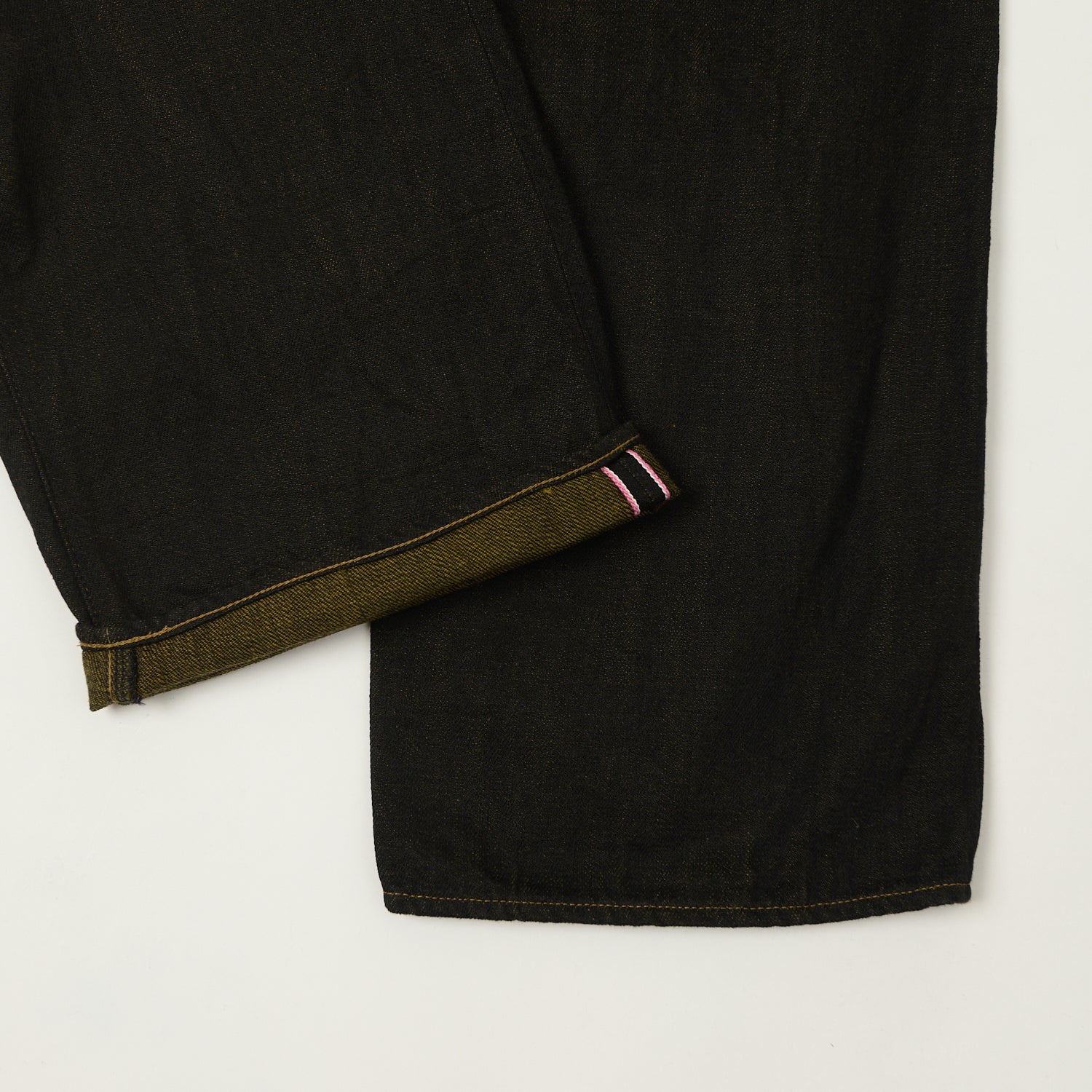 ONI Denim 222-BKOL 12.5oz Black x Olive Extra Wide Straight Jean - One Wash - Image 3
