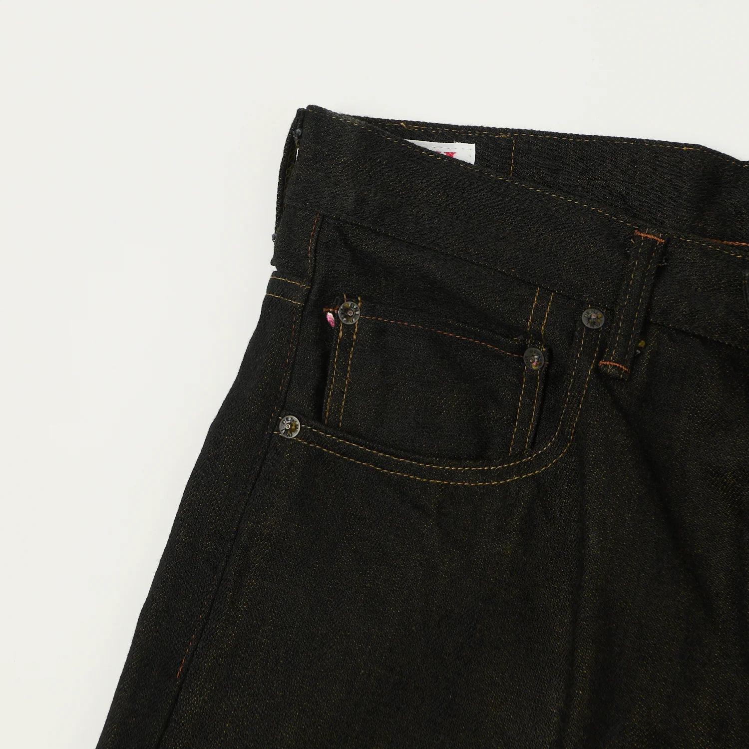 ONI Denim 222-BKOL 12.5oz Black x Olive Extra Wide Straight Jean - One Wash - Image 4