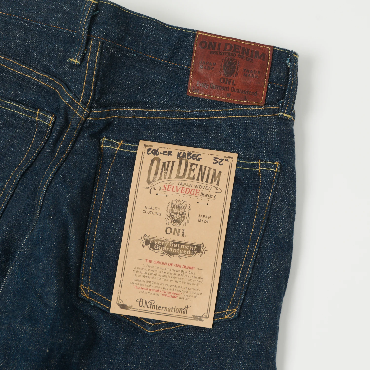 ONI Denim 246ZR-KABEG 20oz Secret Denim Kabuki Emi Relaxed Tapered Jean - One Wash - Image 2