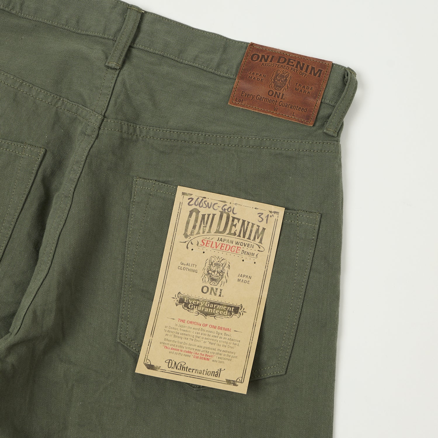 ONI Denim 266SVC-GOL Chino Cloth Loose Straight Jean - Grey/Olive - Image 2