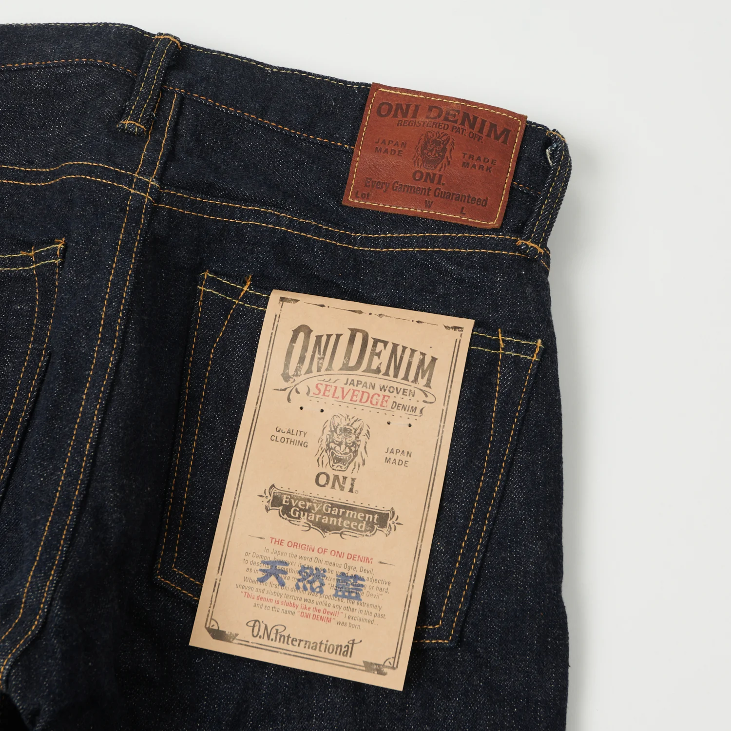 ONI Denim 525-NI 16.5oz Natural Indigo Relaxed Tapered Jean - One Wash - Image 2
