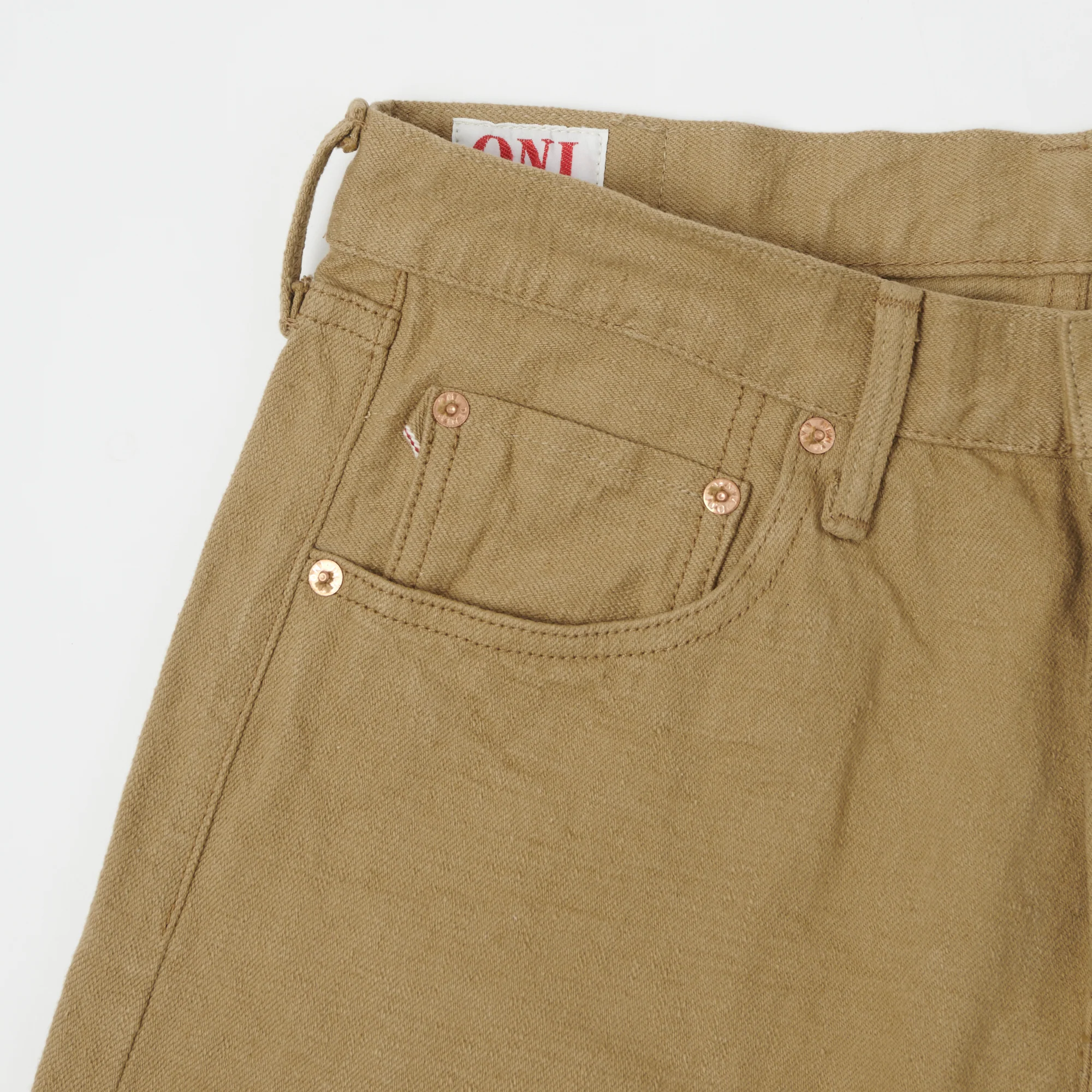 ONI Denim 602LW-BE 'Super Low Tension Beige' 12oz Regular Tapered Jean - One Wash - Image 5
