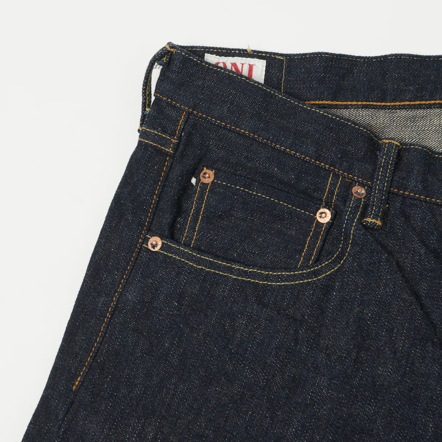 ONI Denim 622RC 16oz Natural Indigo Red Caliper Regular Tapered Jean - One Wash - Image 4