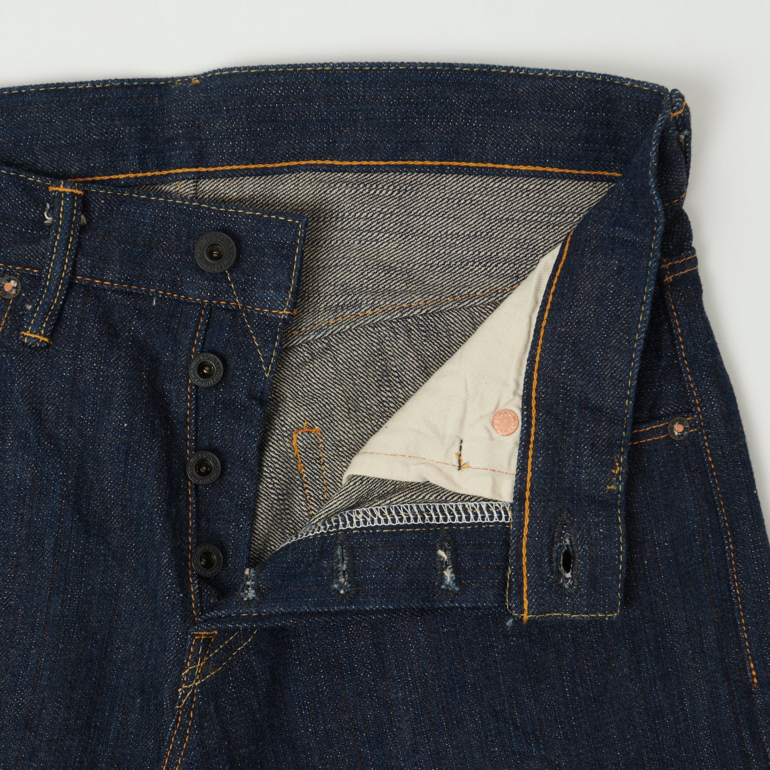 ONI Denim 640 'Kiwami' Semi Hand Made 16oz Natural Indigo Slim Tapered Jean - One Wash - Image 4