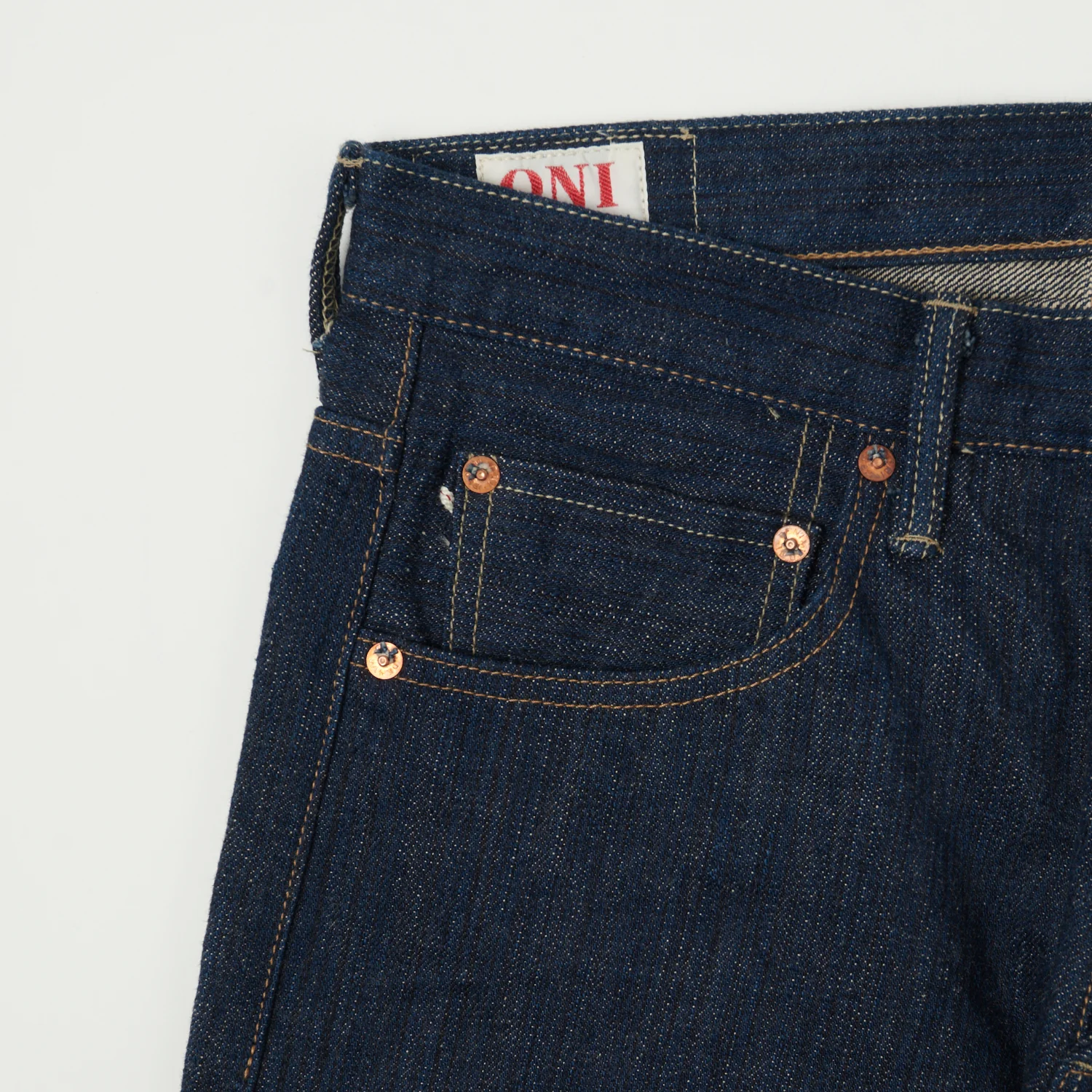 ONI Denim 679 Kiwami Natural Indigo 16oz Slim Tapered Jean - One Wash - Image 5